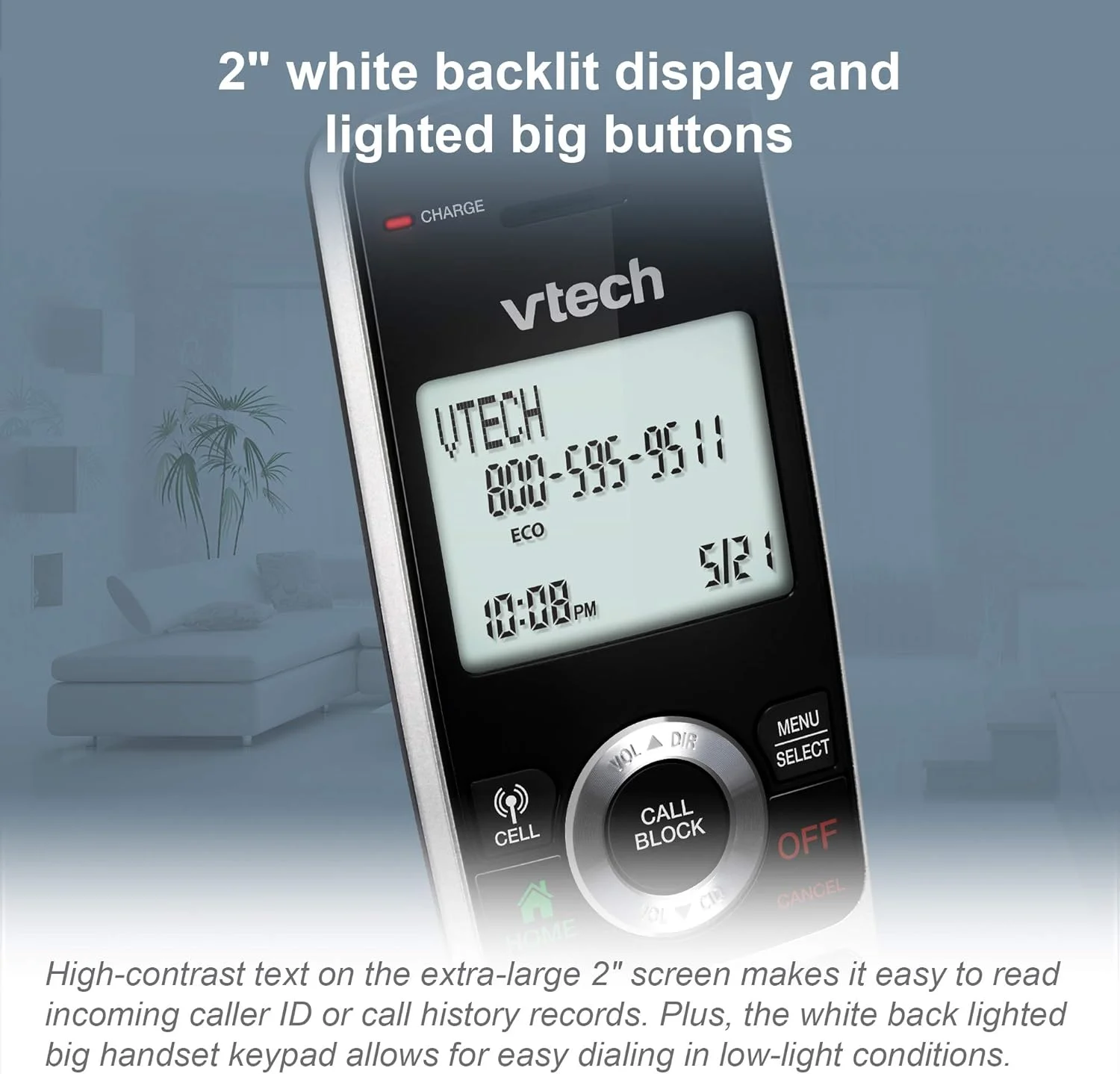 تلفن بی سیم خانگی برد بلند 5 گوشی VTech VS113-5 با مسدود کردن تماس، اتصال بلوتوث به تلفن همراه، صفحه نمایش 2 اینچی با نور پس زمینه، دکمه های بزرگ و سیستم پاسخگویی، نقره ای و مشکی تلفن بی سیم خانگی برد بلند 5 گوشی VTech VS113-5 با مسدود کردن تماس، اتصال بلوتوث به تلفن همراه، صفحه نمایش 2 اینچی با نور پس زمینه، دکمه های بزرگ و سیستم پاسخگویی، نقره ای و مشکی