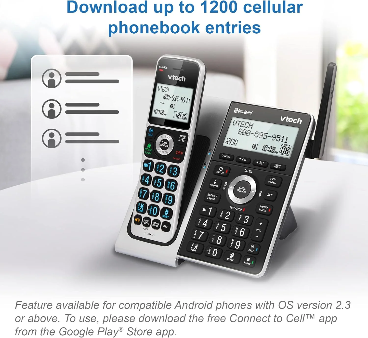 VTech VS306-5 5 Handsets Cordless Phone with Bluetooth, Answering System, Smart Call Blocker, Caller ID Announce, Backlit Display, Duplex Speakerphone