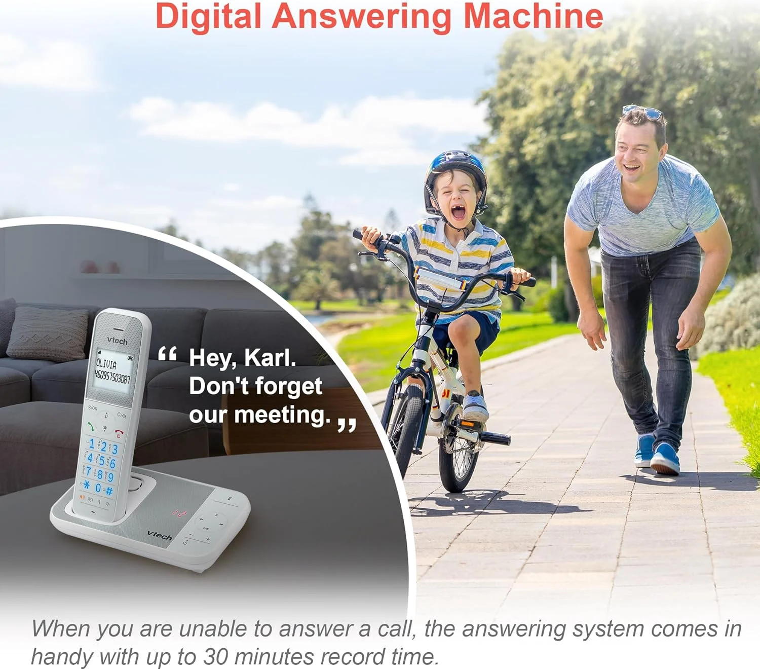 تلفن بی سیم DECT وی تک مدل XS1050 با منشی تلفنی، 1 گوشی، تلفن ثابت خانگی، پلاستیک آنتی باکتریال، مسدود کردن تماس، تقویت کننده صدا، هندزفری، شماره گیری سریع، صفحه نمایش و صفحه کلید روشن تلفن بی سیم DECT وی تک مدل XS1050 با منشی تلفنی، 1 گوشی، تلفن ثابت خانگی، پلاستیک آنتی باکتریال، مسدود کردن تماس، تقویت کننده صدا، هندزفری، شماره گیری سریع، صفحه نمایش و صفحه کلید روشن