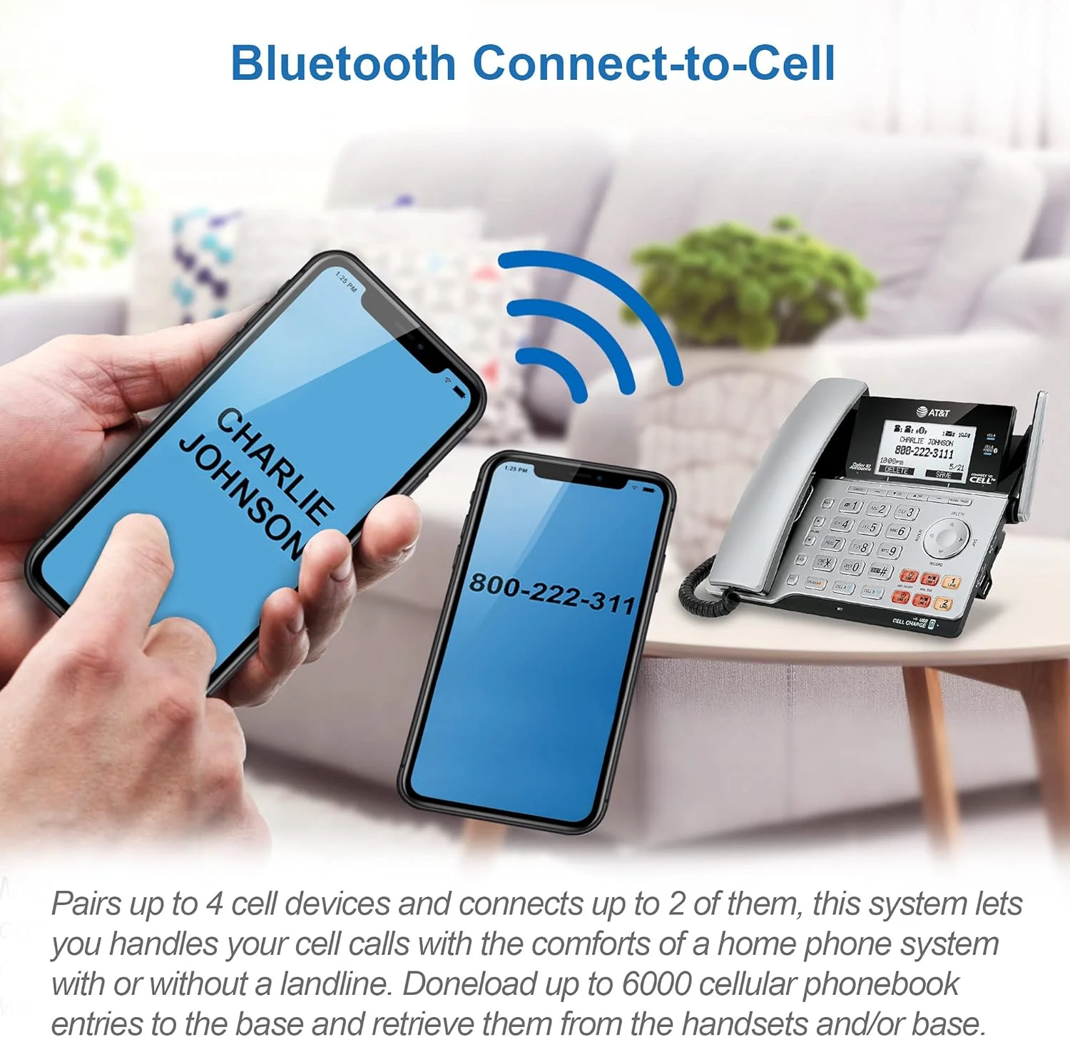 سیستم تلفن سانترال ۲ خطه بی سیم و با سیم AT&T VTech TL86103 DECT 6.0 با قابلیت اتصال به موبایل، دارای سیستم پاسخگویی، نمایشگر شماره تماس و انتظار مکالمه، ۱ گوشی با سیم و ۱ گوشی بی سیم، نقره ای/مشکی سیستم تلفن سانترال ۲ خطه بی سیم و با سیم AT&T VTech TL86103 DECT 6.0 با قابلیت اتصال به موبایل، دارای سیستم پاسخگویی، نمایشگر شماره تماس و انتظار مکالمه، ۱ گوشی با سیم و ۱ گوشی بی سیم، نقره ای/مشکی