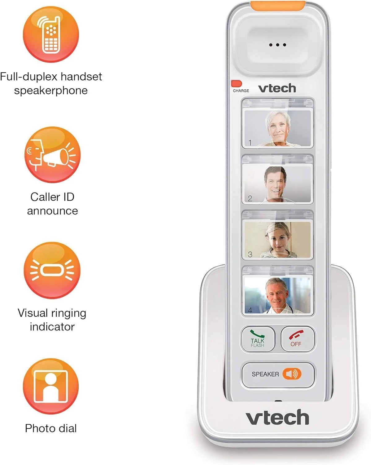 گوشی تلفن کمکی عکس دار بزرگ VTech SN5307 با دکمه های بزرگ و صفحه نمایش بزرگ برای سیستم های تلفن سالمندان SN5127 و SN5147، گوشی تلفن عکس دار، سیستم تلفن بی سیم گوشی تلفن کمکی عکس دار بزرگ VTech SN5307 با دکمه های بزرگ و صفحه نمایش بزرگ برای سیستم های تلفن سالمندان SN5127 و SN5147، گوشی تلفن عکس دار، سیستم تلفن بی سیم