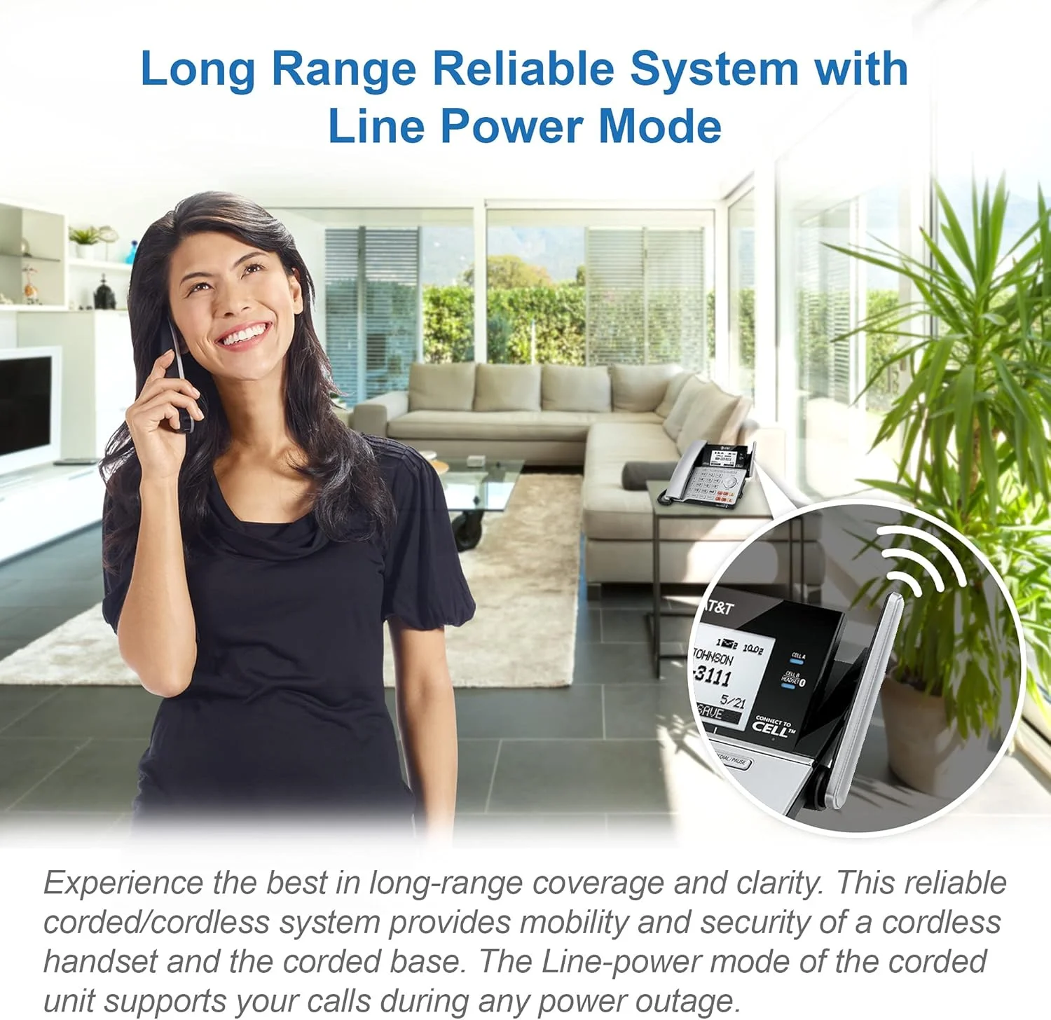 سیستم تلفن سانترال ۲ خطه بی سیم و با سیم AT&T VTech TL86103 DECT 6.0 با قابلیت اتصال به موبایل، دارای سیستم پاسخگویی، نمایشگر شماره تماس و انتظار مکالمه، ۱ گوشی با سیم و ۱ گوشی بی سیم، نقره ای/مشکی سیستم تلفن سانترال ۲ خطه بی سیم و با سیم AT&T VTech TL86103 DECT 6.0 با قابلیت اتصال به موبایل، دارای سیستم پاسخگویی، نمایشگر شماره تماس و انتظار مکالمه، ۱ گوشی با سیم و ۱ گوشی بی سیم، نقره ای/مشکی