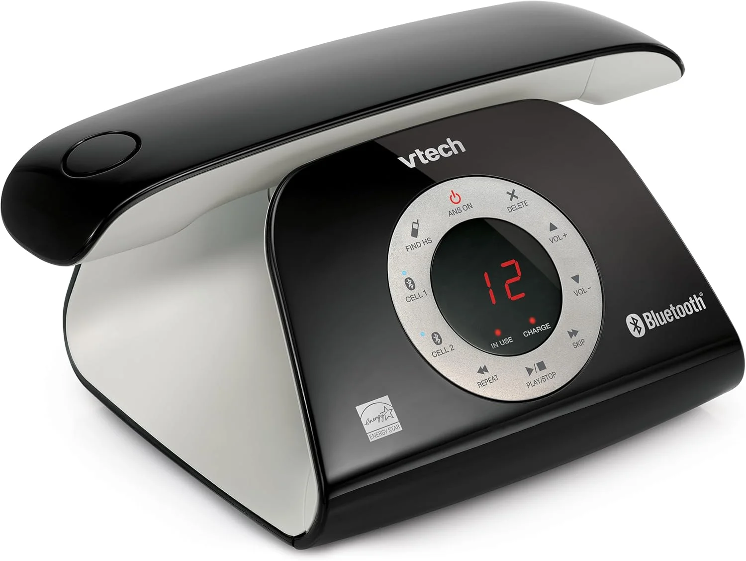 تلفن بی سیم VTech VS122 DECT 6.0 با طراحی رترو، دارای سیستم پاسخگویی، مسدود کننده تماس هوشمند و اتصال بلوتوث به تلفن همراه، تلفن رومیزی اسپیکرفون فول دوبلکس برای دفتر کار خانگی تلفن بی سیم VTech VS122 DECT 6.0 با طراحی رترو، دارای سیستم پاسخگویی، مسدود کننده تماس هوشمند و اتصال بلوتوث به تلفن همراه، تلفن رومیزی اسپیکرفون فول دوبلکس برای دفتر کار خانگی