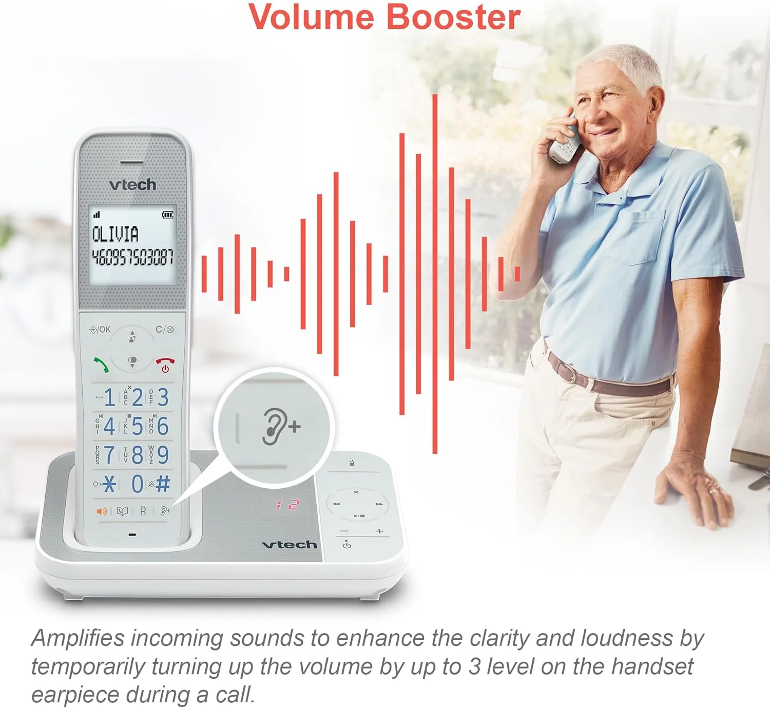 تلفن بی سیم DECT وی تک مدل XS1050 با منشی تلفنی، 1 گوشی، تلفن ثابت خانگی، پلاستیک آنتی باکتریال، مسدود کردن تماس، تقویت کننده صدا، هندزفری، شماره گیری سریع، صفحه نمایش و صفحه کلید روشن تلفن بی سیم DECT وی تک مدل XS1050 با منشی تلفنی، 1 گوشی، تلفن ثابت خانگی، پلاستیک آنتی باکتریال، مسدود کردن تماس، تقویت کننده صدا، هندزفری، شماره گیری سریع، صفحه نمایش و صفحه کلید روشن