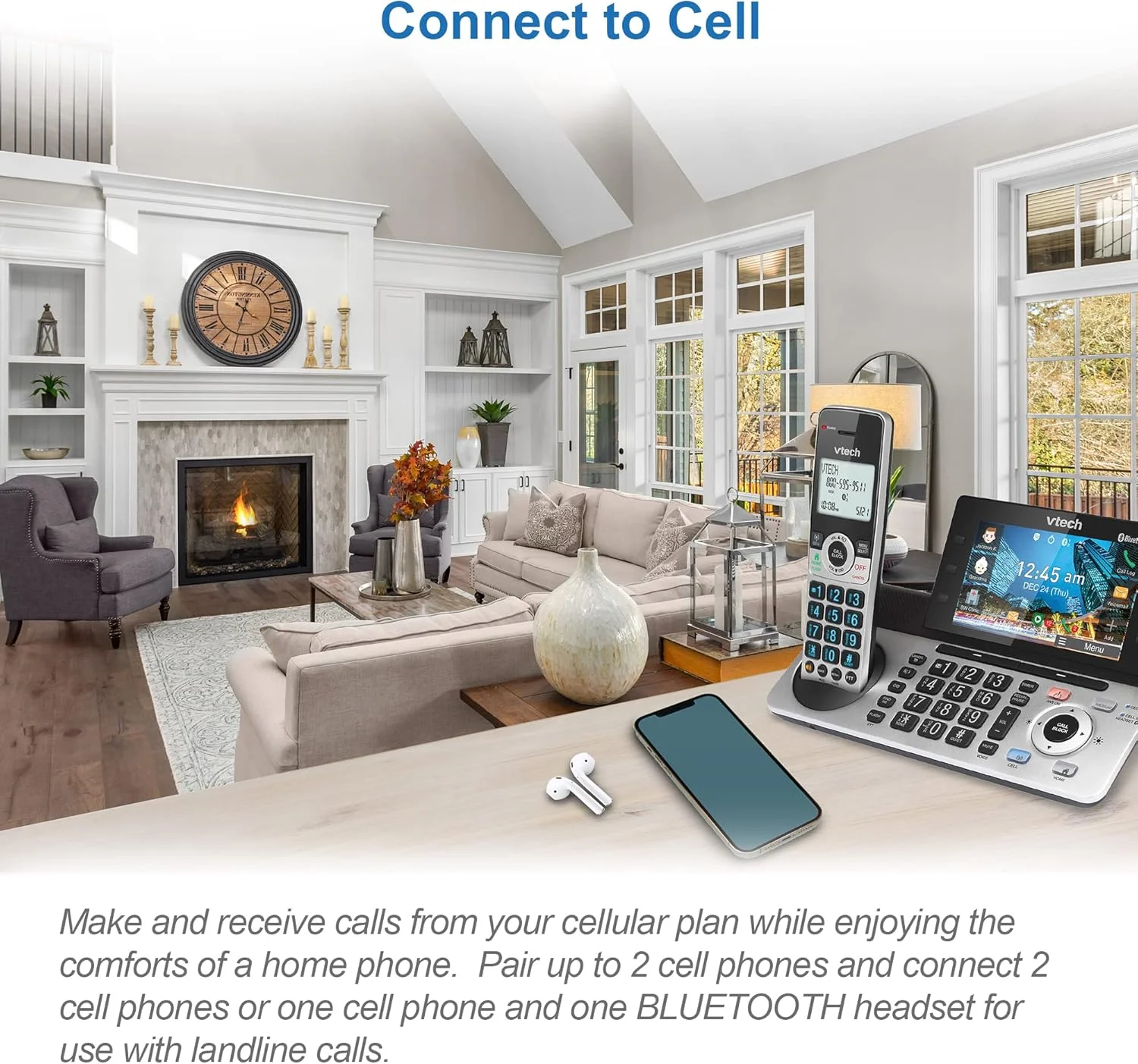 تلفن بی سیم قابل ارتقا VTech IS8251-3 با 3 گوشی برای دفتر کار خانگی، صفحه نمایش رنگی 5 اینچی، کلیدهای میانبر قابل برنامه ریزی، مسدود کننده تماس هوشمند، سیستم پاسخگویی، اتصال بلوتوث به تلفن همراه، IS8251-3 تلفن بی سیم قابل ارتقا VTech IS8251-3 با 3 گوشی برای دفتر کار خانگی، صفحه نمایش رنگی 5 اینچی، کلیدهای میانبر قابل برنامه ریزی، مسدود کننده تماس هوشمند، سیستم پاسخگویی، اتصال بلوتوث به تلفن همراه، IS8251-3