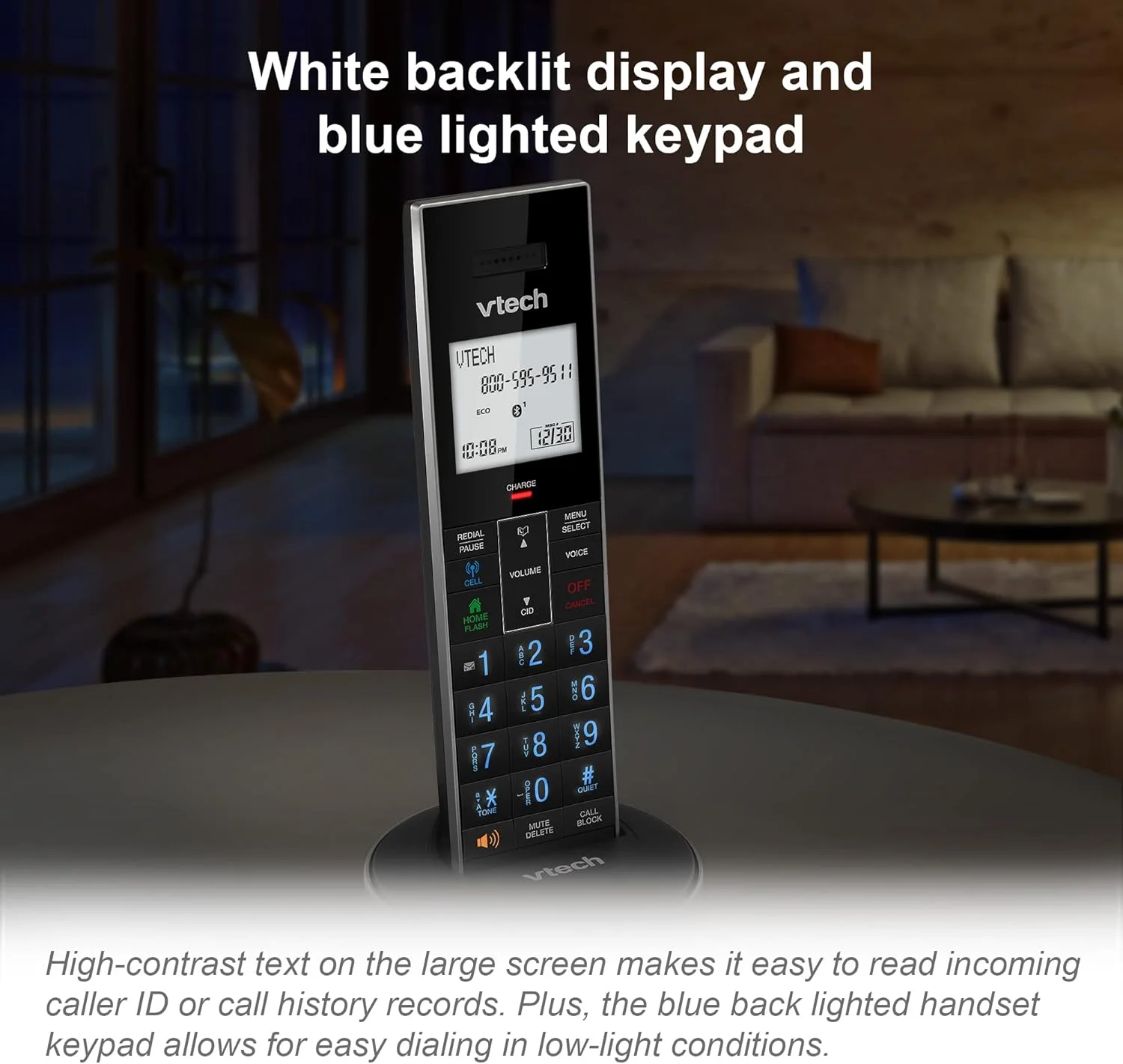 تلفن بی سیم VTech LS6381 DECT 6.0 با بلندگوی بلوتوث با قابلیت حذف اکو، کاهش نویز و پخش موسیقی. ایده آل برای تماس های تلفنی PC/خط ثابت/تلفن همراه. سیستم پاسخگویی، مسدود کننده تماس هوشمند تلفن بی سیم VTech LS6381 DECT 6.0 با بلندگوی بلوتوث با قابلیت حذف اکو، کاهش نویز و پخش موسیقی. ایده آل برای تماس های تلفنی PC/خط ثابت/تلفن همراه. سیستم پاسخگویی، مسدود کننده تماس هوشمند