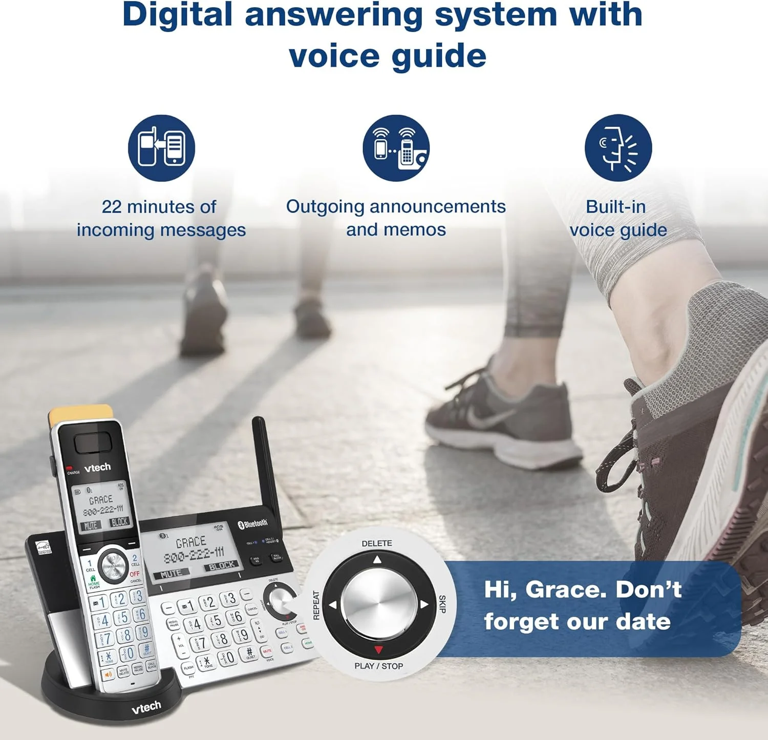 تلفن بی سیم DECT برد فوق العاده طولانی VTech IS8151-5 با 5 گوشی برای منزل با منشی تلفنی، برد 700 متر، مسدود کردن تماس، بلوتوث، جک هدست، پشتیبان برق، اینترکام، قابل ارتقا تا 12 گوشی تلفن بی سیم DECT برد فوق العاده طولانی VTech IS8151-5 با 5 گوشی برای منزل با منشی تلفنی، برد 700 متر، مسدود کردن تماس، بلوتوث، جک هدست، پشتیبان برق، اینترکام، قابل ارتقا تا 12 گوشی