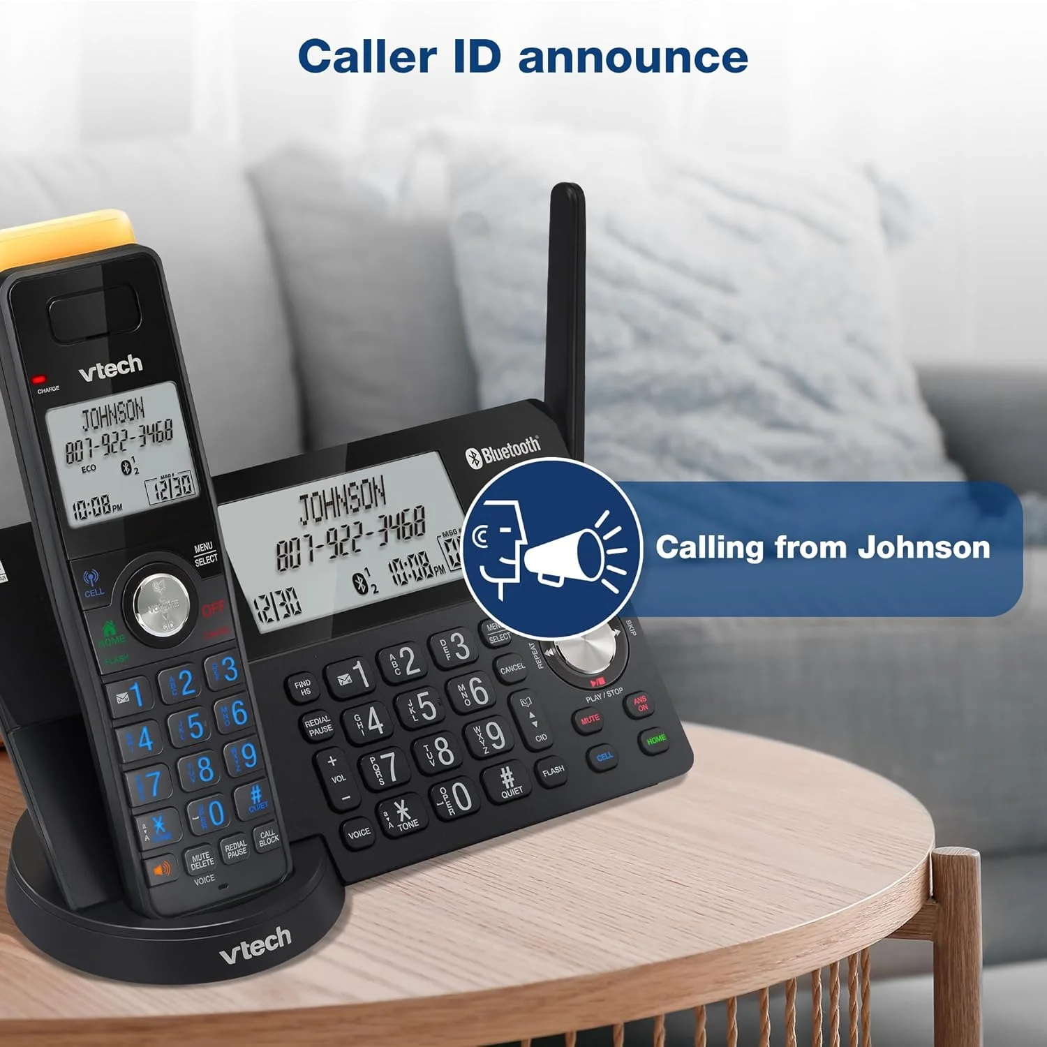 تلفن بی سیم برد فوق العاده VTech IS8128-31 DECT 6.0 با 3 گوشی برای منزل، دارای منشی تلفنی، برد 700 متر، مسدود کردن تماس، اتصال بلوتوث به تلفن همراه، اینترکام تلفن بی سیم برد فوق العاده VTech IS8128-31 DECT 6.0 با 3 گوشی برای منزل، دارای منشی تلفنی، برد 700 متر، مسدود کردن تماس، اتصال بلوتوث به تلفن همراه، اینترکام