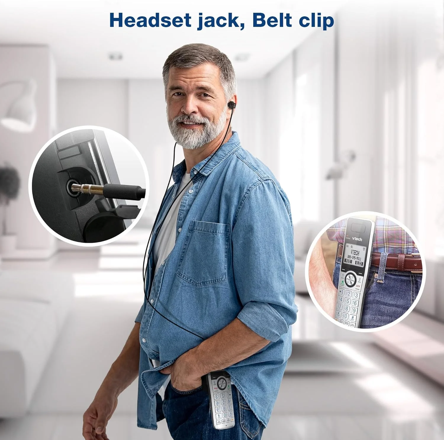 تلفن بی سیم DECT برد فوق العاده طولانی VTech IS8151-5 با 5 گوشی برای منزل با منشی تلفنی، برد 700 متر، مسدود کردن تماس، بلوتوث، جک هدست، پشتیبان برق، اینترکام، قابل ارتقا تا 12 گوشی تلفن بی سیم DECT برد فوق العاده طولانی VTech IS8151-5 با 5 گوشی برای منزل با منشی تلفنی، برد 700 متر، مسدود کردن تماس، بلوتوث، جک هدست، پشتیبان برق، اینترکام، قابل ارتقا تا 12 گوشی