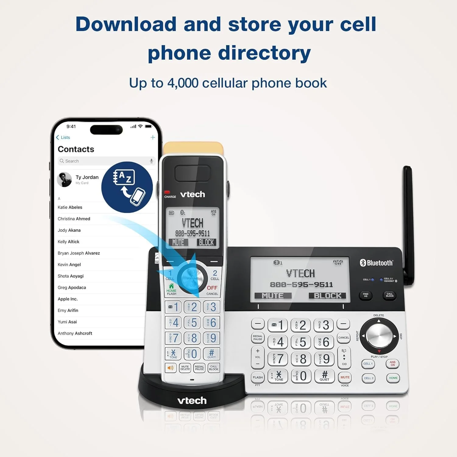 تلفن بی سیم DECT برد فوق العاده طولانی VTech IS8151-5 با 5 گوشی برای منزل با منشی تلفنی، برد 700 متر، مسدود کردن تماس، بلوتوث، جک هدست، پشتیبان برق، اینترکام، قابل ارتقا تا 12 گوشی تلفن بی سیم DECT برد فوق العاده طولانی VTech IS8151-5 با 5 گوشی برای منزل با منشی تلفنی، برد 700 متر، مسدود کردن تماس، بلوتوث، جک هدست، پشتیبان برق، اینترکام، قابل ارتقا تا 12 گوشی