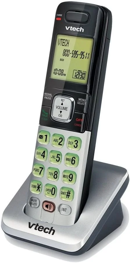 گوشی بی سیم جانبی وی تک مدل CS6709، نقره ای/مشکی | برای کار کردن به سیستم تلفن سری VTech CS6719، CS6729، CS6829 یا CS6859 نیاز دارد