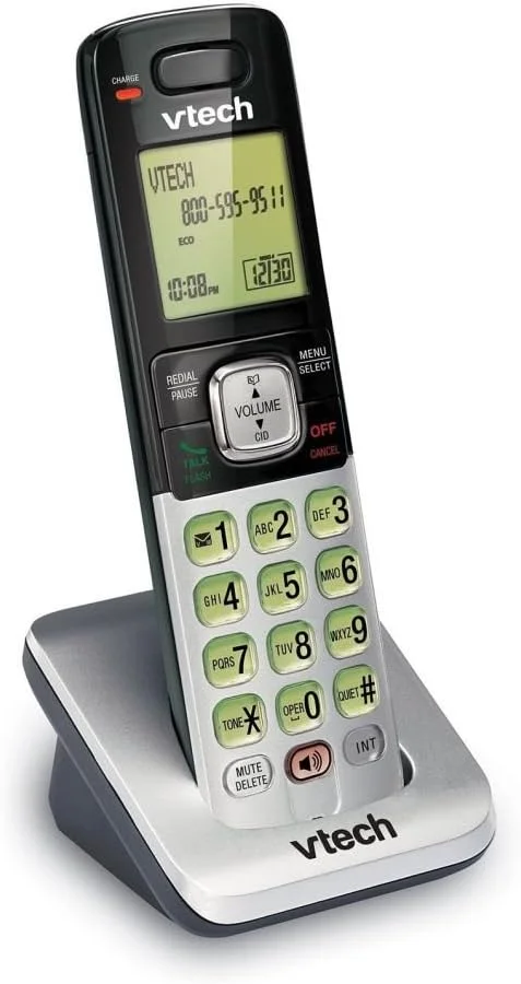 گوشی بی سیم جانبی وی تک مدل CS6709، نقره ای/مشکی | برای کار کردن به سیستم تلفن سری VTech CS6719، CS6729، CS6829 یا CS6859 نیاز دارد