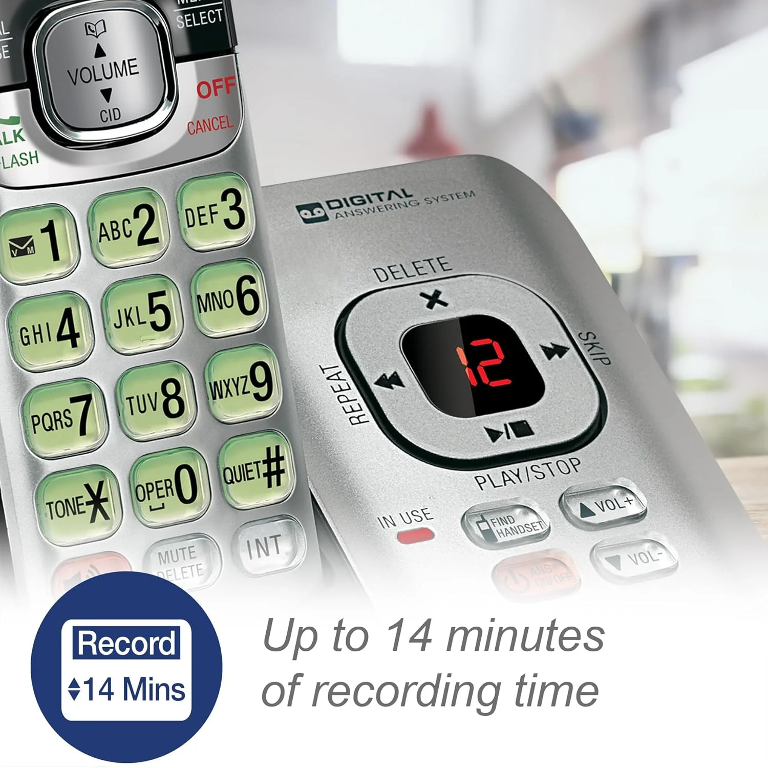 تلفن بی سیم 5 گوشی VTech CS6529-5 DECT 6.0 با سیستم پاسخگویی، شناسه تماس گیرنده/انتظار تماس، قابلیت نصب روی دیوار، صفحه نمایش LCD، بلندگوی گوشی (نقره ای/مشکی) تلفن بی سیم 5 گوشی VTech CS6529-5 DECT 6.0 با سیستم پاسخگویی، شناسه تماس گیرنده/انتظار تماس، قابلیت نصب روی دیوار، صفحه نمایش LCD، بلندگوی گوشی (نقره ای/مشکی)