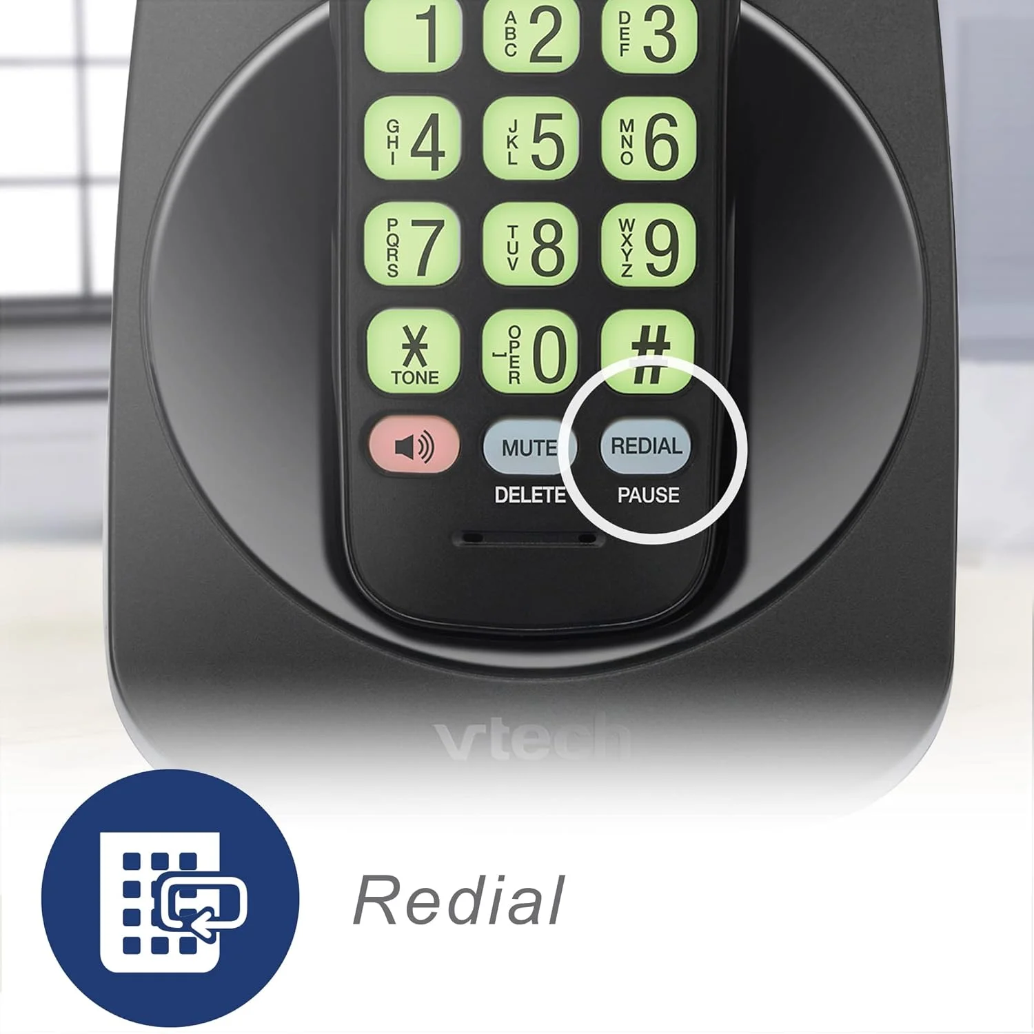 تلفن بی سیم VTech DECT 6.0 - صفحه نمایش آبی، دکمه های بزرگ، دوبلکس کامل، شناسه تماس گیرنده، نصب آسان روی دیوار، برد 300 متر تلفن بی سیم VTech DECT 6.0 - صفحه نمایش آبی، دکمه های بزرگ، دوبلکس کامل، شناسه تماس گیرنده، نصب آسان روی دیوار، برد 300 متر