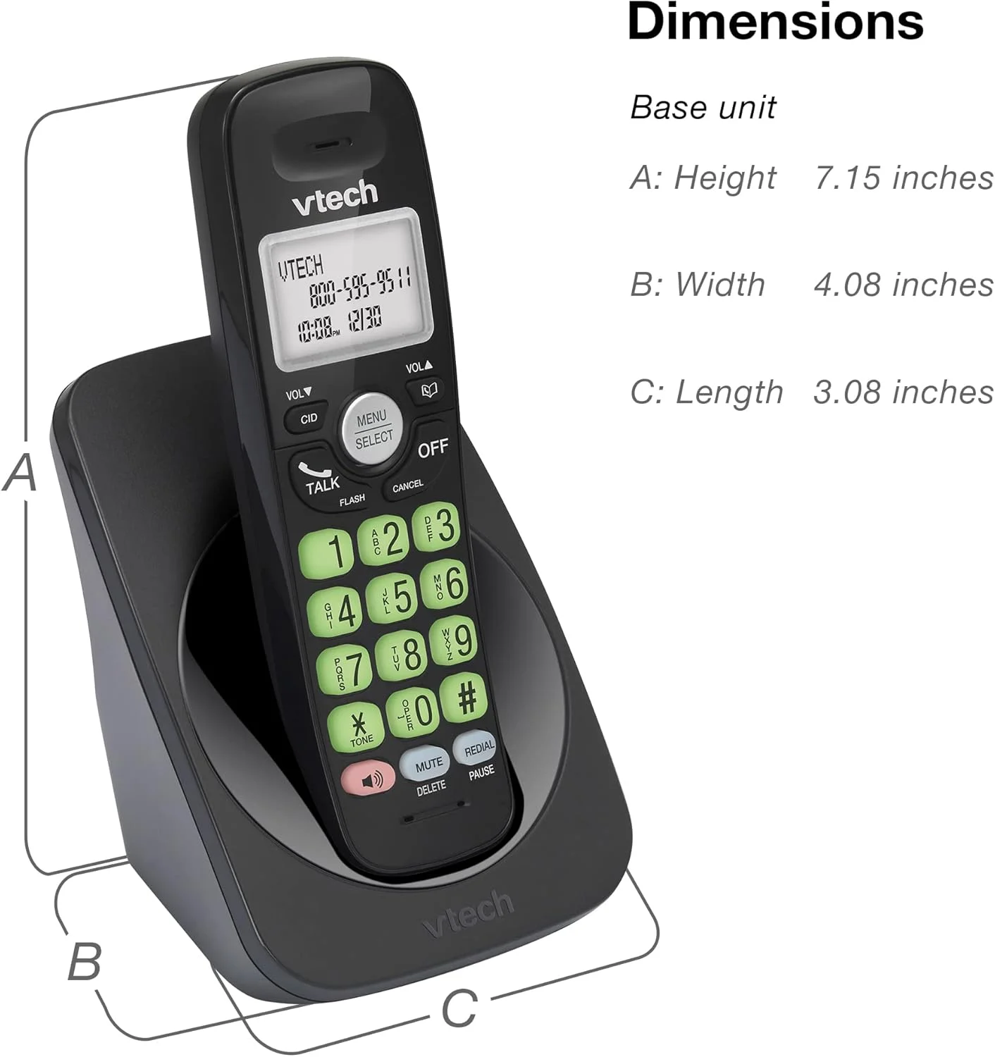 تلفن بی سیم VTech DECT 6.0 - صفحه نمایش آبی، دکمه های بزرگ، دوبلکس کامل، شناسه تماس گیرنده، نصب آسان روی دیوار، برد 300 متر تلفن بی سیم VTech DECT 6.0 - صفحه نمایش آبی، دکمه های بزرگ، دوبلکس کامل، شناسه تماس گیرنده، نصب آسان روی دیوار، برد 300 متر