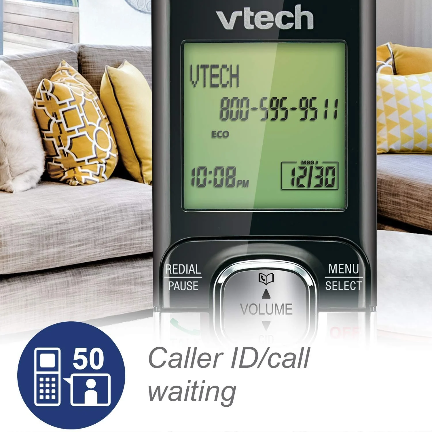 VTech CS6529 DECT 6.0 Phone Answering System with Caller ID/Call Waiting, 1 Cordless Handset, Silver/Black VTech CS6529 DECT 6.0 Phone Answering System with Caller ID/Call Waiting, 1 Cordless Handset, Silver/Black