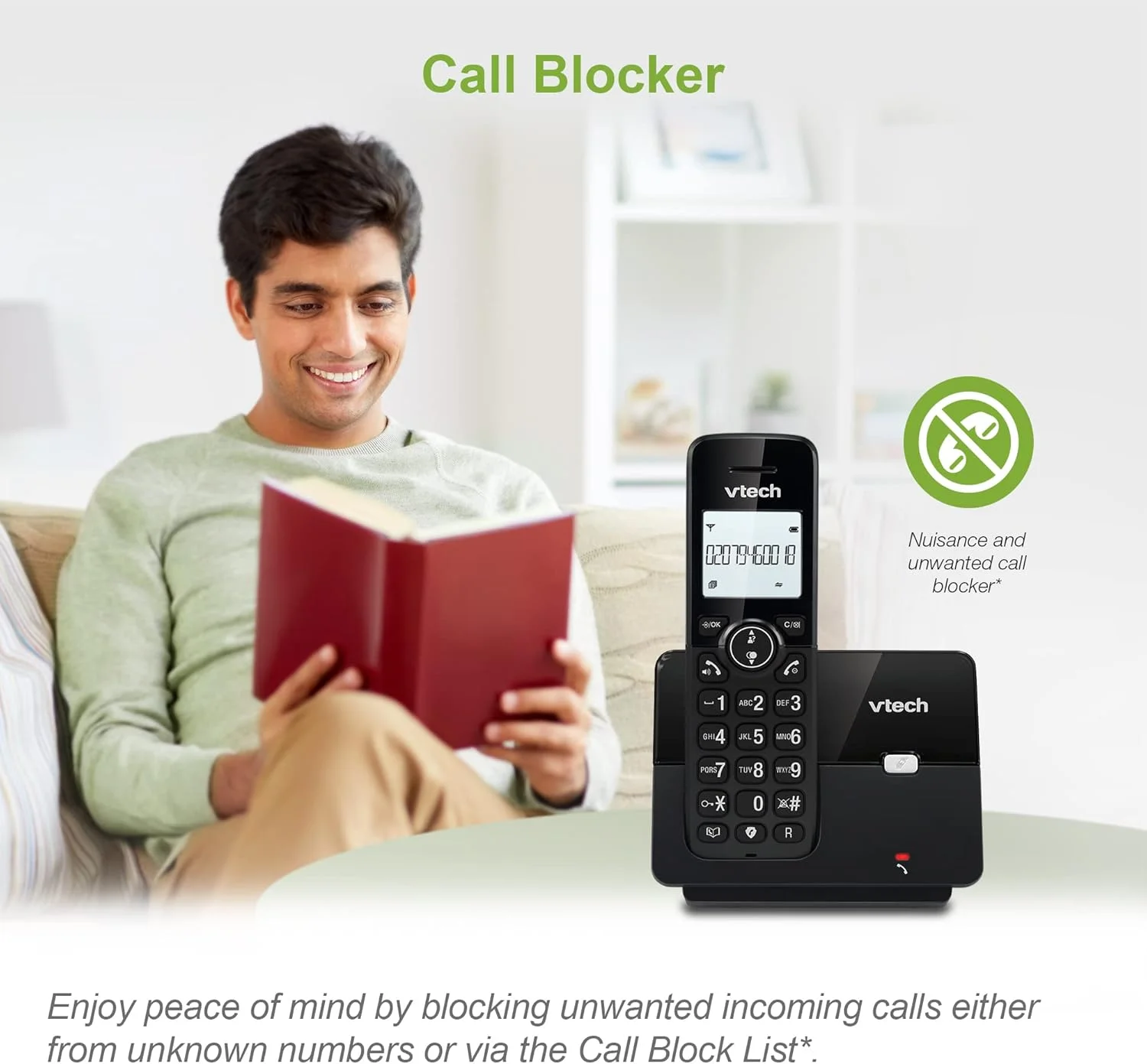 VTech CS2001 DECT 2 Handset Cordless Telephone for Home with Nuisance Call Blocker, Reliable Long Range up to 300m, Caller ID, Call Waiting, 1.8 Backlit Display, Speakerphone, Intercom, Big Buttons VTech CS2001 DECT 2 Handset Cordless Telephone for Home with Nuisance Call Blocker, Reliable Long Range up to 300m, Caller ID, Call Waiting, 1.8 Backlit Display, Speakerphone, Intercom, Big Buttons