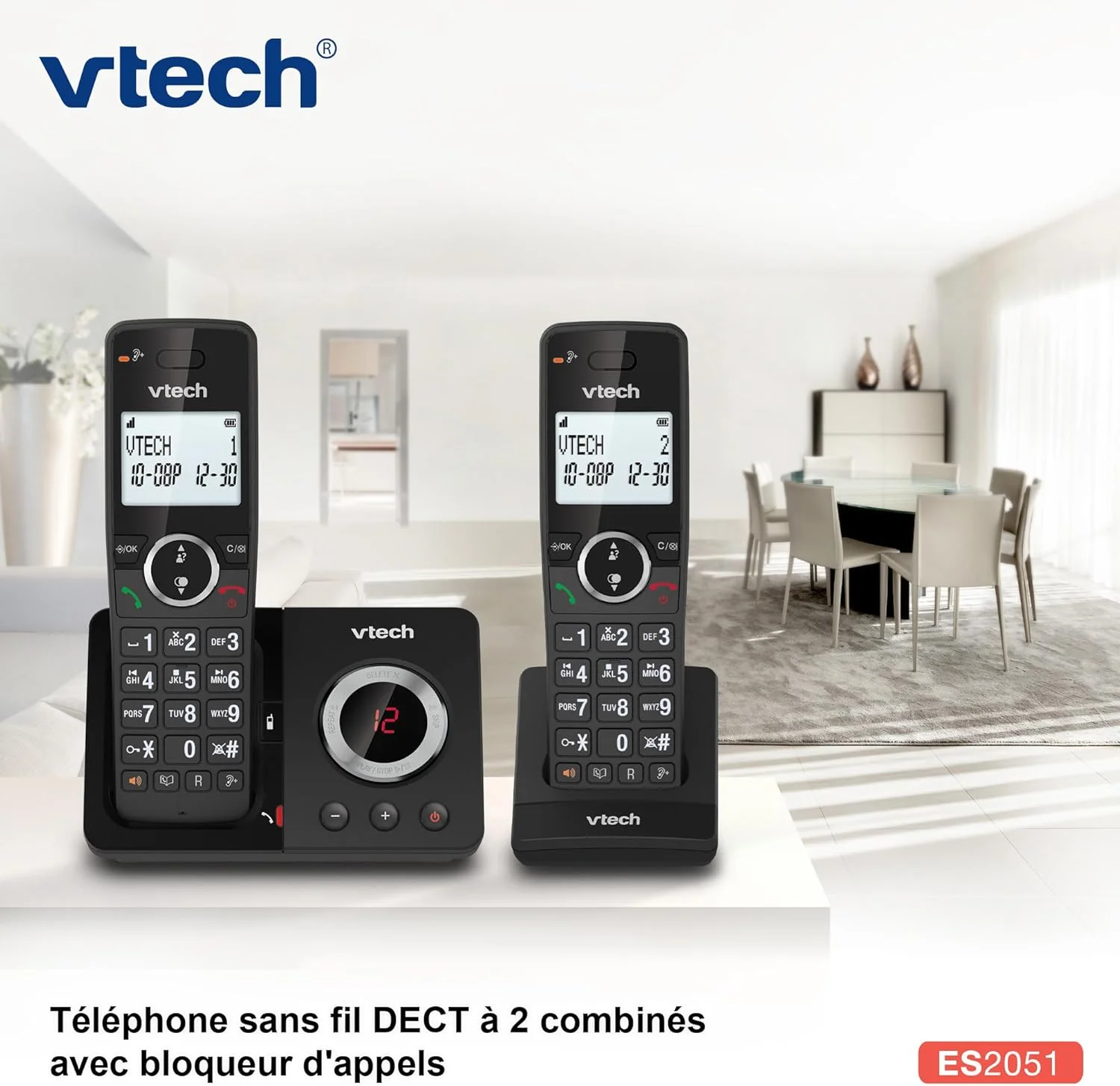 VTech Digital Cordless Phone ES2051 Dual Answering Machine Unwanted Call Blocker VTech Digital Cordless Phone ES2051 Dual Answering Machine Unwanted Call Blocker