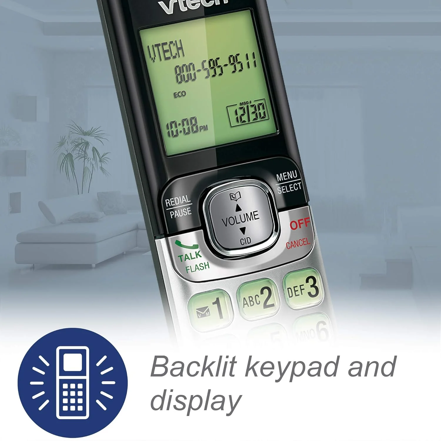 VTech CS6529 DECT 6.0 Phone Answering System with Caller ID/Call Waiting, 1 Cordless Handset, Silver/Black VTech CS6529 DECT 6.0 Phone Answering System with Caller ID/Call Waiting, 1 Cordless Handset, Silver/Black