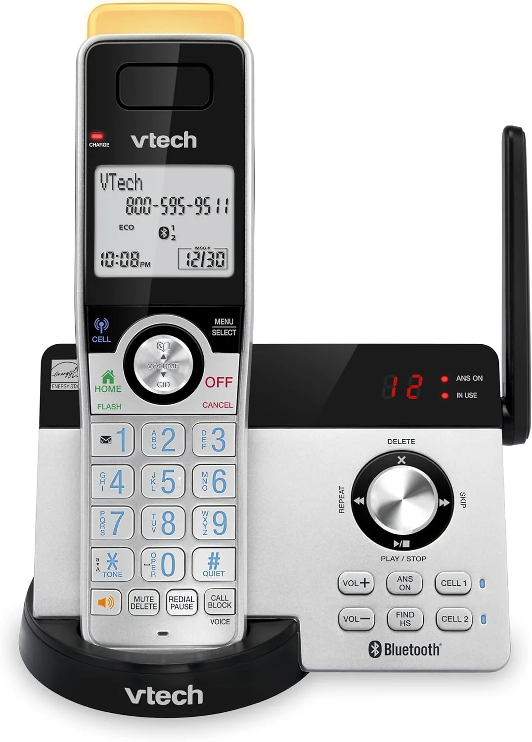 تلفن بی سیم دوربرد VTECH IS8121 با برد فوق العاده تا 700 متر، بلوتوث، قابلیت ارتقا DECT 6.0 برای منزل با منشی تلفنی، مسدود کردن تماس، اتصال به تلفن همراه، ارتباط داخلی و قابلیت ارتقا تا 5 گوشی تلفن بی سیم دوربرد VTECH IS8121 با برد فوق العاده تا 700 متر، بلوتوث، قابلیت ارتقا DECT 6.0 برای منزل با منشی تلفنی، مسدود کردن تماس، اتصال به تلفن همراه، ارتباط داخلی و قابلیت ارتقا تا 5 گوشی