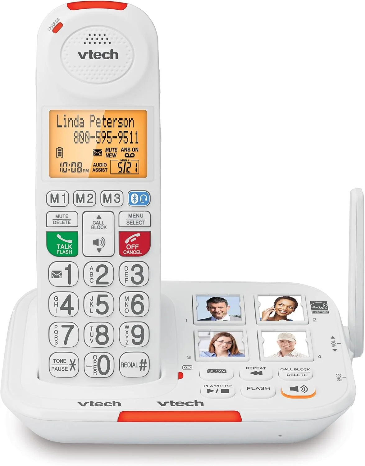 تلفن بی سیم بزرگسالان VTech با تقویت صدا، منشی تلفنی، مسدود کننده تماس، زنگ 90 دسی بل، دستیار صوتی و دکمه های بزرگ تلفن بی سیم بزرگسالان VTech با تقویت صدا، منشی تلفنی، مسدود کننده تماس، زنگ 90 دسی بل، دستیار صوتی و دکمه های بزرگ