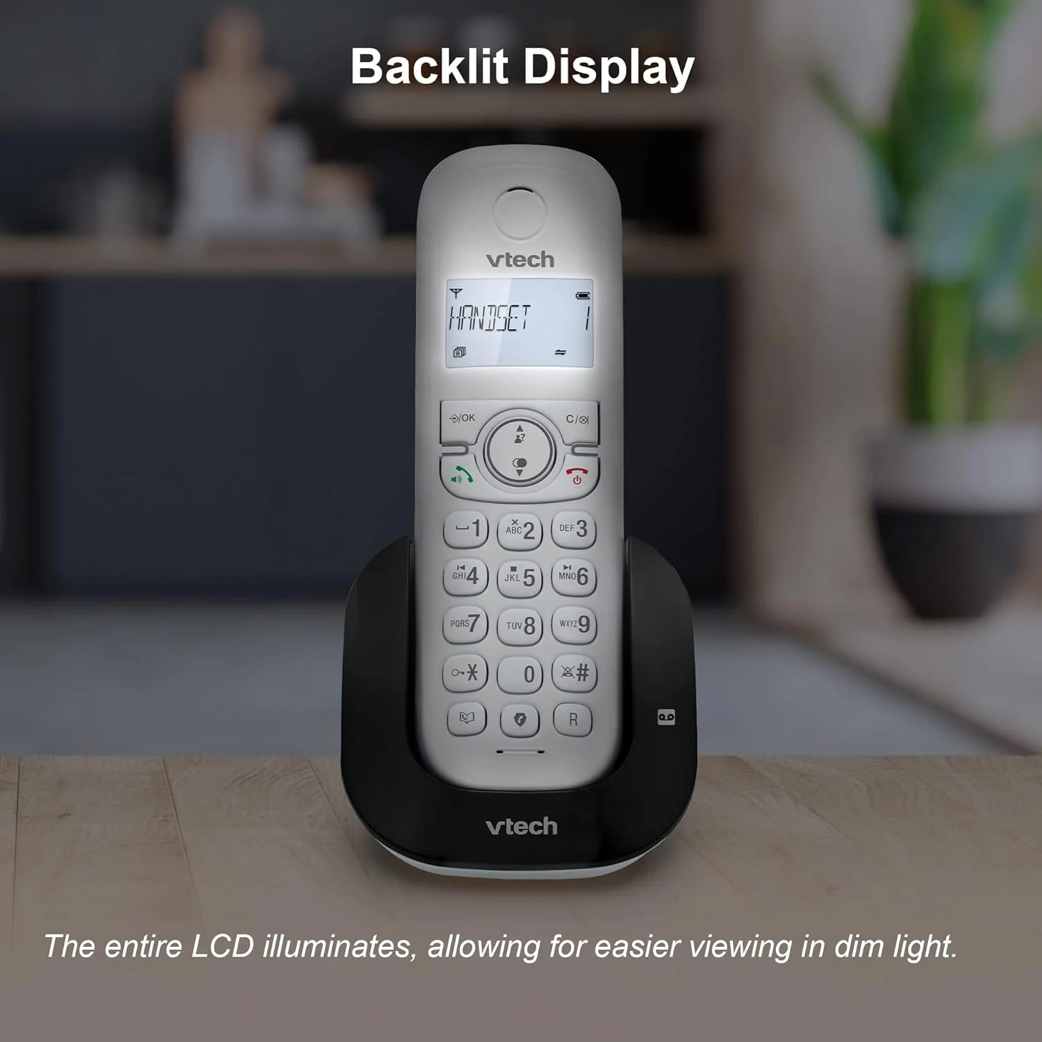 تلفن بی سیم DECT مدل VTech CS1550 با منشی تلفنی و مسدود کننده تماس، 1 گوشی، تلفن های ثابت خانگی، سفید، شناسه تماس گیرنده/انتظار تماس، شماره گیری مجدد، هندزفری، صفحه نمایش و صفحه کلید روشن تلفن بی سیم DECT مدل VTech CS1550 با منشی تلفنی و مسدود کننده تماس، 1 گوشی، تلفن های ثابت خانگی، سفید، شناسه تماس گیرنده/انتظار تماس، شماره گیری مجدد، هندزفری، صفحه نمایش و صفحه کلید روشن