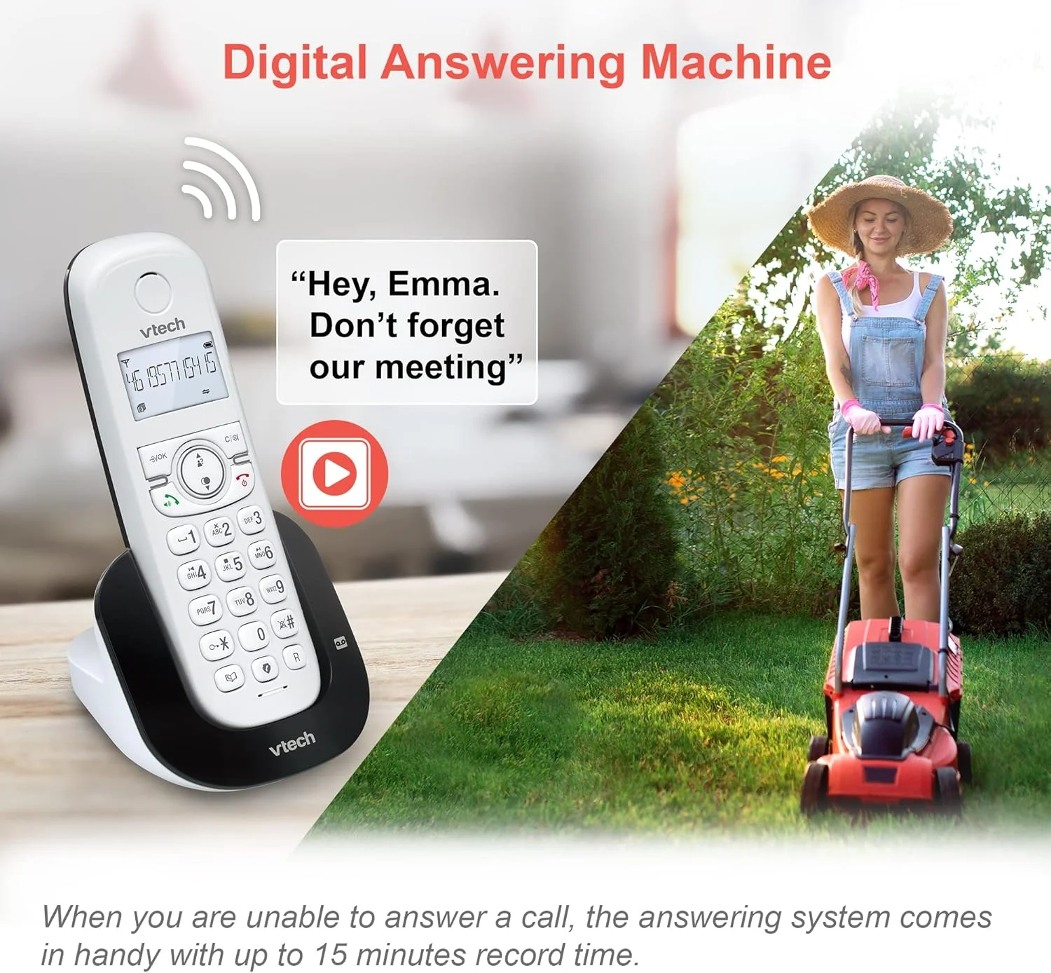 تلفن بی سیم DECT مدل VTech CS1550 با منشی تلفنی و مسدود کننده تماس، 1 گوشی، تلفن های ثابت خانگی، سفید، شناسه تماس گیرنده/انتظار تماس، شماره گیری مجدد، هندزفری، صفحه نمایش و صفحه کلید روشن تلفن بی سیم DECT مدل VTech CS1550 با منشی تلفنی و مسدود کننده تماس، 1 گوشی، تلفن های ثابت خانگی، سفید، شناسه تماس گیرنده/انتظار تماس، شماره گیری مجدد، هندزفری، صفحه نمایش و صفحه کلید روشن