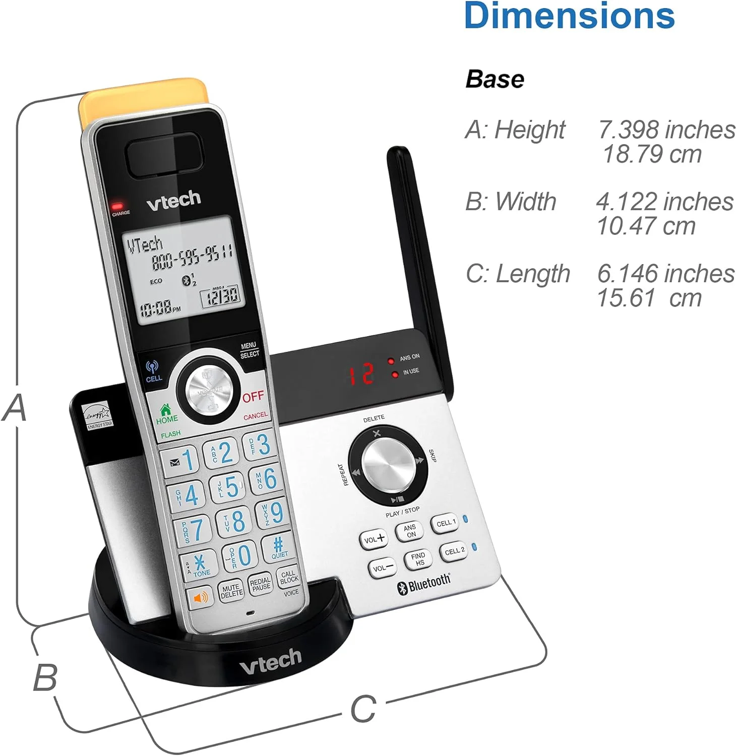 تلفن بی سیم دوربرد VTECH IS8121 با برد فوق العاده تا 700 متر، بلوتوث، قابلیت ارتقا DECT 6.0 برای منزل با منشی تلفنی، مسدود کردن تماس، اتصال به تلفن همراه، ارتباط داخلی و قابلیت ارتقا تا 5 گوشی تلفن بی سیم دوربرد VTECH IS8121 با برد فوق العاده تا 700 متر، بلوتوث، قابلیت ارتقا DECT 6.0 برای منزل با منشی تلفنی، مسدود کردن تماس، اتصال به تلفن همراه، ارتباط داخلی و قابلیت ارتقا تا 5 گوشی