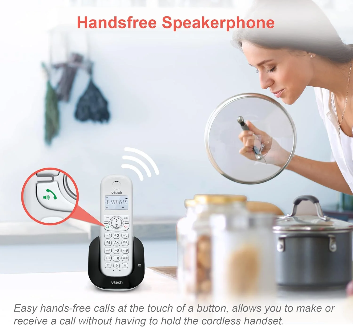 تلفن بی سیم DECT مدل VTech CS1550 با منشی تلفنی و مسدود کننده تماس، 1 گوشی، تلفن های ثابت خانگی، سفید، شناسه تماس گیرنده/انتظار تماس، شماره گیری مجدد، هندزفری، صفحه نمایش و صفحه کلید روشن تلفن بی سیم DECT مدل VTech CS1550 با منشی تلفنی و مسدود کننده تماس، 1 گوشی، تلفن های ثابت خانگی، سفید، شناسه تماس گیرنده/انتظار تماس، شماره گیری مجدد، هندزفری، صفحه نمایش و صفحه کلید روشن