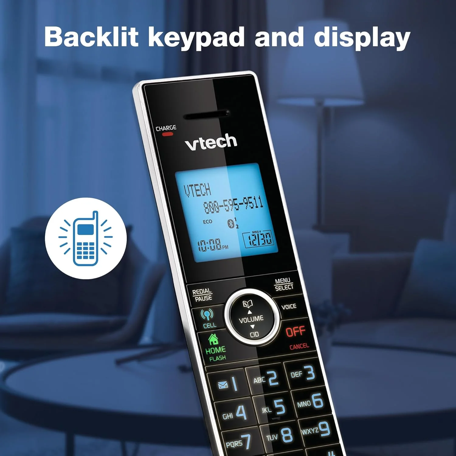 تلفن بی سیم VTech Connect to Cell DS6771-3 DECT 6.0 - مشکی، نقره ای، 17.5 x 10.1 x 16.7 سانتیمتر تلفن بی سیم VTech Connect to Cell DS6771-3 DECT 6.0 - مشکی، نقره ای، 17.5 x 10.1 x 16.7 سانتیمتر