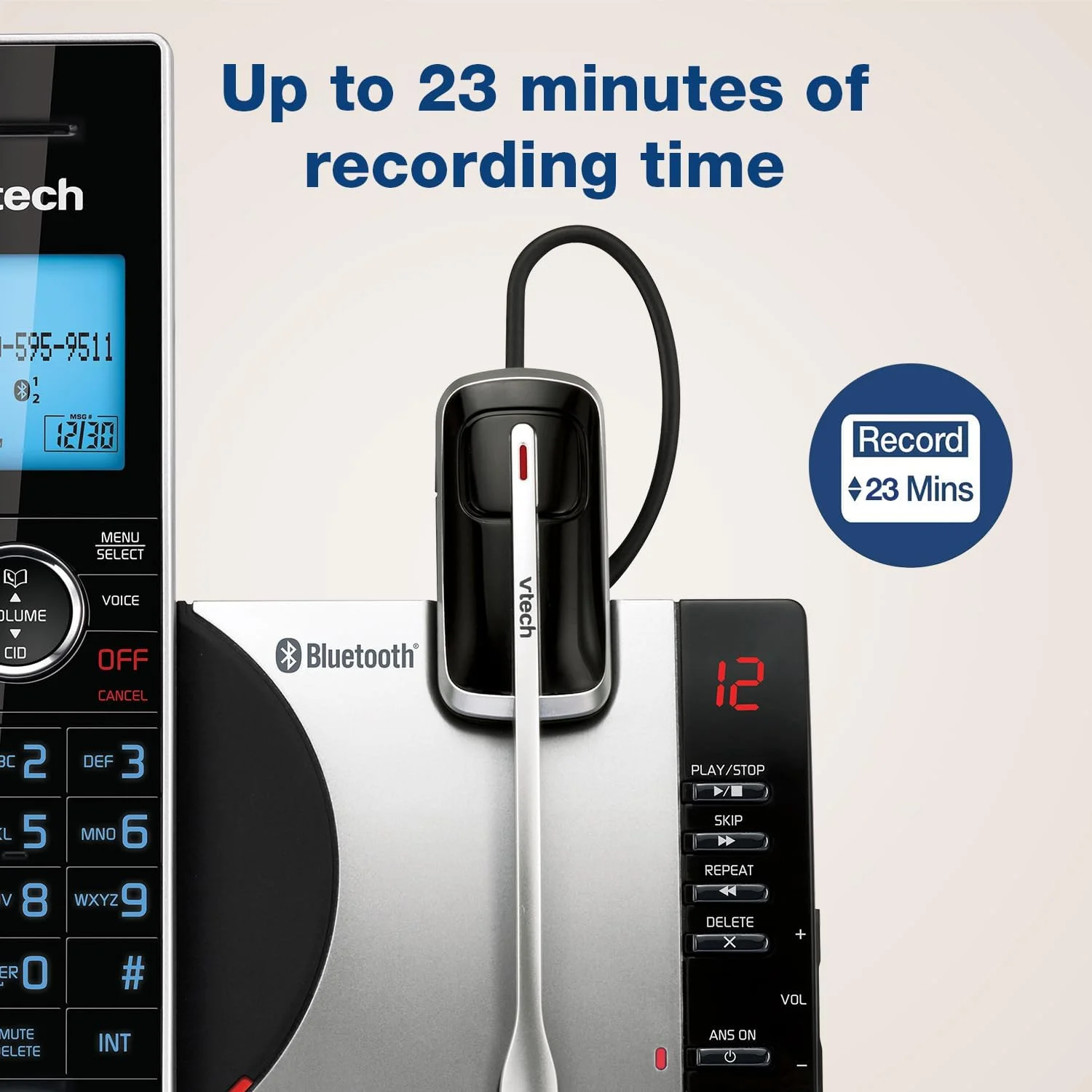 تلفن بی سیم VTech Connect to Cell DS6771-3 DECT 6.0 - مشکی، نقره ای، 17.5 x 10.1 x 16.7 سانتیمتر تلفن بی سیم VTech Connect to Cell DS6771-3 DECT 6.0 - مشکی، نقره ای، 17.5 x 10.1 x 16.7 سانتیمتر