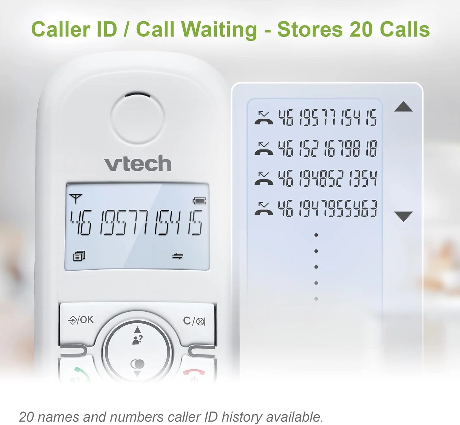تلفن بی سیم دو گوشی VTech CS1501 DECT با قابلیت مسدود کردن تماس، نمایشگر شناسه تماس گیرنده/انتظار تماس، بلندگوی هندزفری، صفحه کلید و نمایشگر دارای نور پس زمینه و شارژر دوگانه تلفن بی سیم دو گوشی VTech CS1501 DECT با قابلیت مسدود کردن تماس، نمایشگر شناسه تماس گیرنده/انتظار تماس، بلندگوی هندزفری، صفحه کلید و نمایشگر دارای نور پس زمینه و شارژر دوگانه