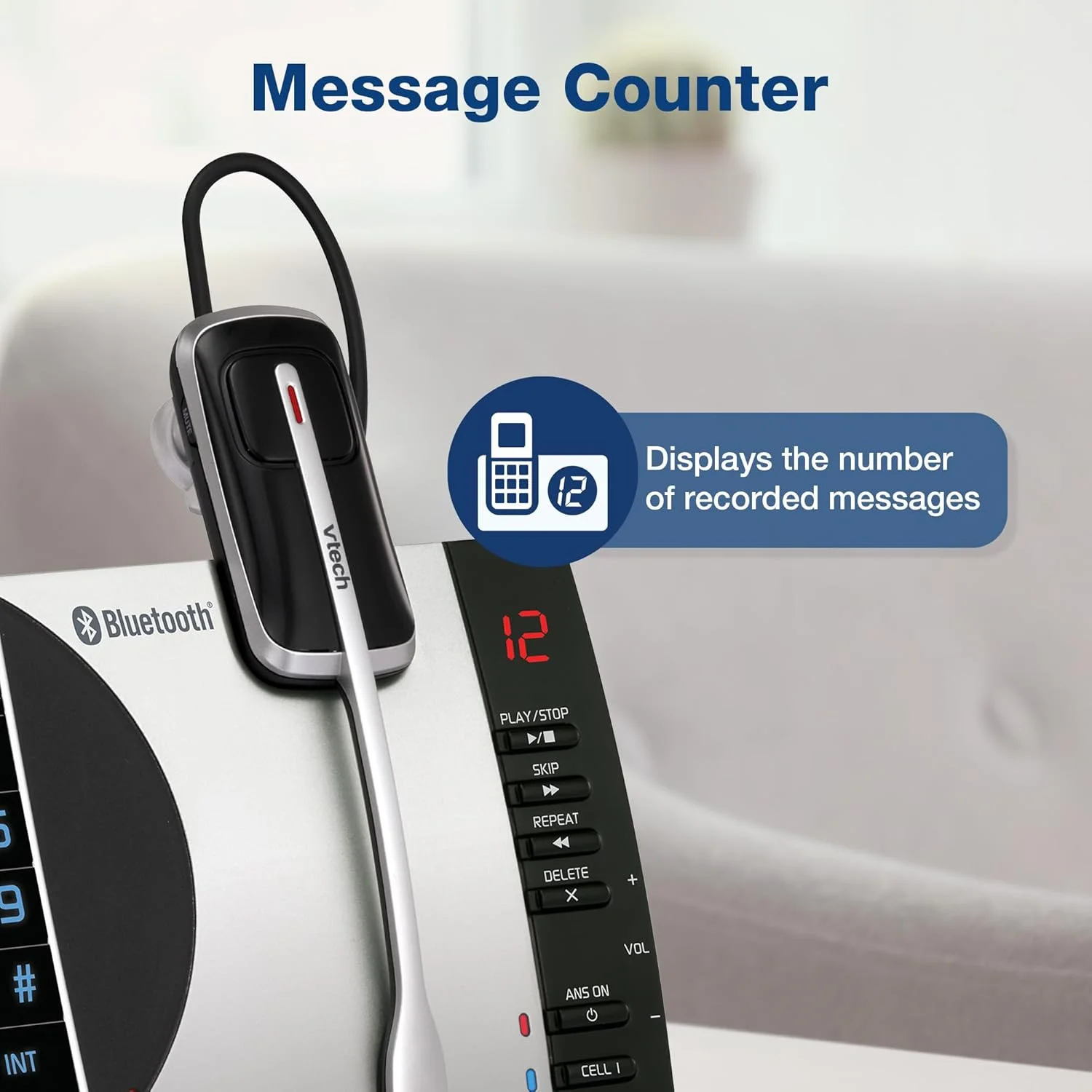 تلفن بی سیم VTech Connect to Cell DS6771-3 DECT 6.0 - مشکی، نقره ای، 17.5 x 10.1 x 16.7 سانتیمتر تلفن بی سیم VTech Connect to Cell DS6771-3 DECT 6.0 - مشکی، نقره ای، 17.5 x 10.1 x 16.7 سانتیمتر