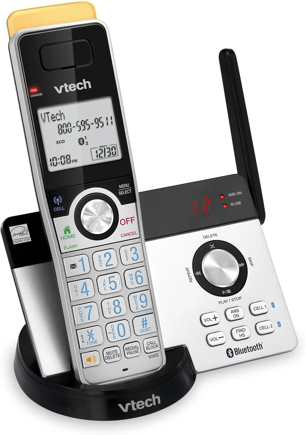 تلفن بی سیم دوربرد VTECH IS8121 با برد فوق العاده تا 700 متر، بلوتوث، قابلیت ارتقا DECT 6.0 برای منزل با منشی تلفنی، مسدود کردن تماس، اتصال به تلفن همراه، ارتباط داخلی و قابلیت ارتقا تا 5 گوشی تلفن بی سیم دوربرد VTECH IS8121 با برد فوق العاده تا 700 متر، بلوتوث، قابلیت ارتقا DECT 6.0 برای منزل با منشی تلفنی، مسدود کردن تماس، اتصال به تلفن همراه، ارتباط داخلی و قابلیت ارتقا تا 5 گوشی