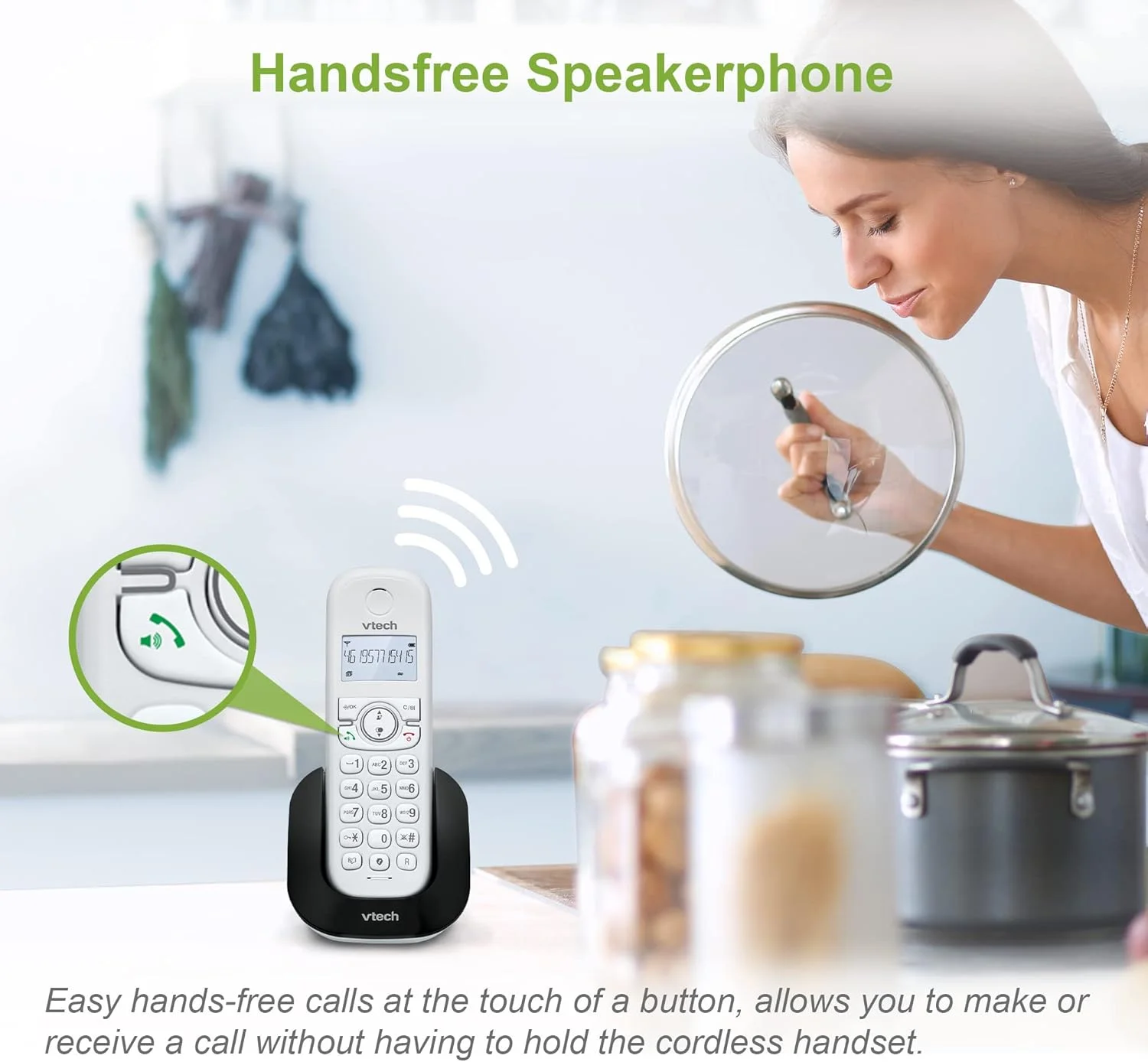تلفن بی سیم دو گوشی VTech CS1501 DECT با قابلیت مسدود کردن تماس، نمایشگر شناسه تماس گیرنده/انتظار تماس، بلندگوی هندزفری، صفحه کلید و نمایشگر دارای نور پس زمینه و شارژر دوگانه تلفن بی سیم دو گوشی VTech CS1501 DECT با قابلیت مسدود کردن تماس، نمایشگر شناسه تماس گیرنده/انتظار تماس، بلندگوی هندزفری، صفحه کلید و نمایشگر دارای نور پس زمینه و شارژر دوگانه