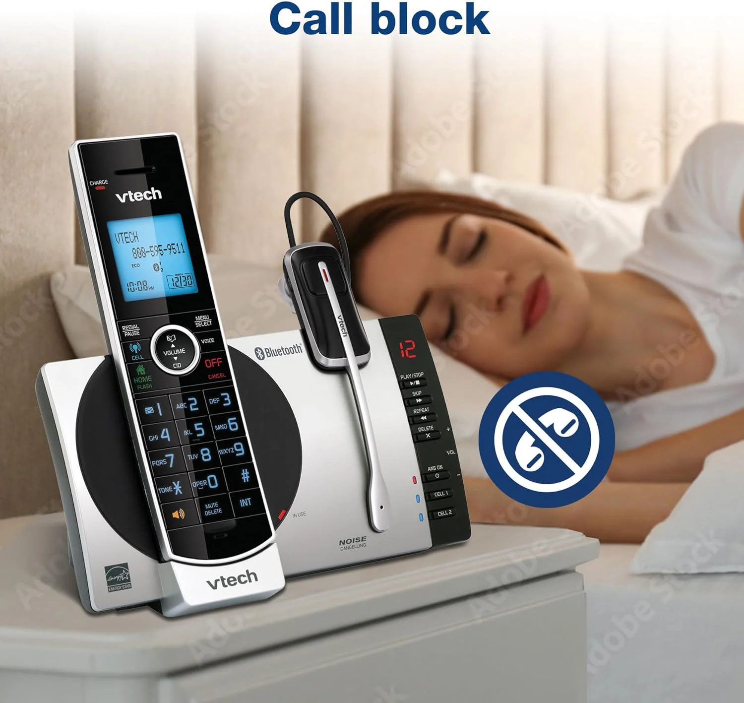 تلفن بی سیم VTech Connect to Cell DS6771-3 DECT 6.0 - مشکی، نقره ای، 17.5 x 10.1 x 16.7 سانتیمتر تلفن بی سیم VTech Connect to Cell DS6771-3 DECT 6.0 - مشکی، نقره ای، 17.5 x 10.1 x 16.7 سانتیمتر