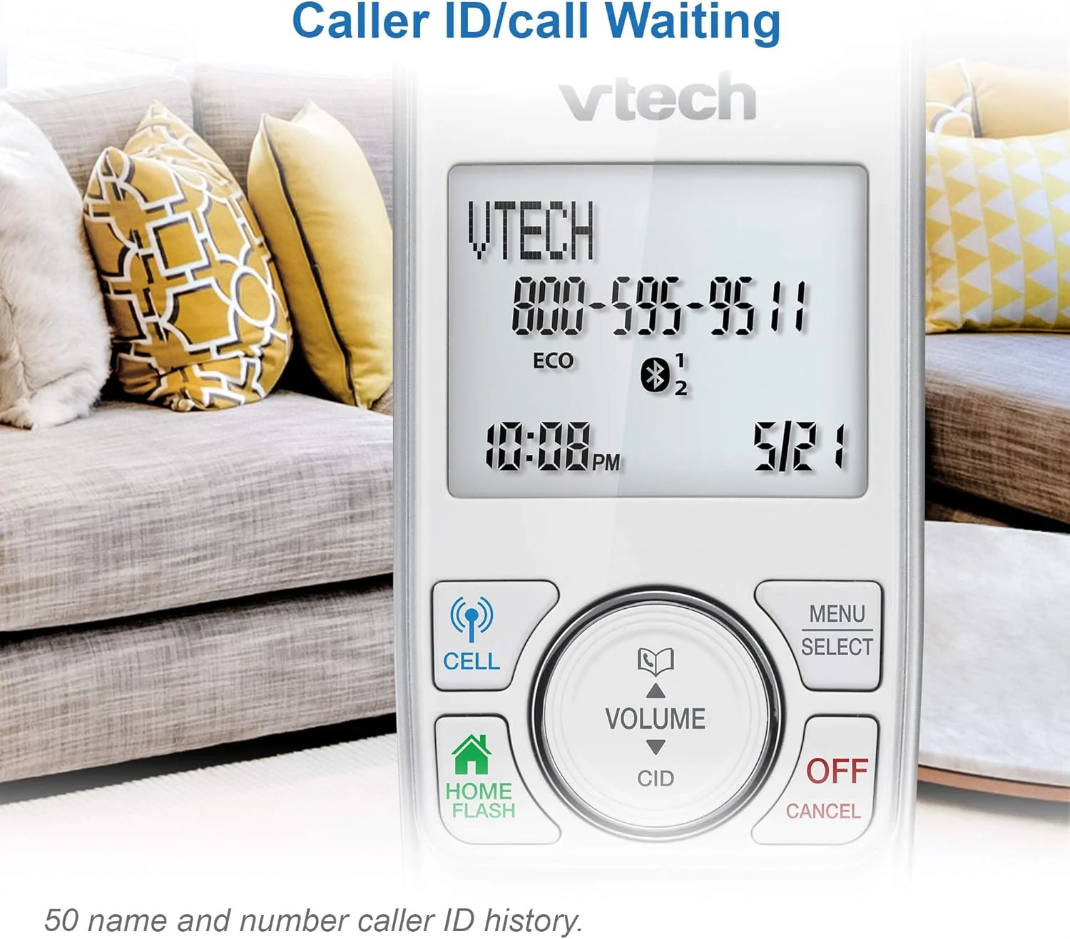 تلفن بی سیم دو گوشی VTECH VS112-27 DECT 6.0 بلوتوث دار برای منزل با منشی تلفنی، مسدود کردن تماس، نمایشگر شماره تماس گیرنده، ارتباط داخلی و اتصال به تلفن همراه (نقره ای و سفید) تلفن بی سیم دو گوشی VTECH VS112-27 DECT 6.0 بلوتوث دار برای منزل با منشی تلفنی، مسدود کردن تماس، نمایشگر شماره تماس گیرنده، ارتباط داخلی و اتصال به تلفن همراه (نقره ای و سفید)