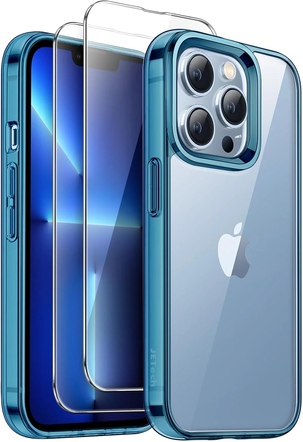 کاور محافظ دو تکه JETech مناسب برای آیفون 13 پرو مکس 6.7 اینچی، به همراه 2 عدد محافظ صفحه نمایش، کاور گوشی ضد ضربه و ضد زردی، محافظ تمام صفحه شیشه ای حرارت دیده (آبی تیره) کاور محافظ دو تکه JETech مناسب برای آیفون 13 پرو مکس 6.7 اینچی، به همراه 2 عدد محافظ صفحه نمایش، کاور گوشی ضد ضربه و ضد زردی، محافظ تمام صفحه شیشه ای حرارت دیده (آبی تیره)