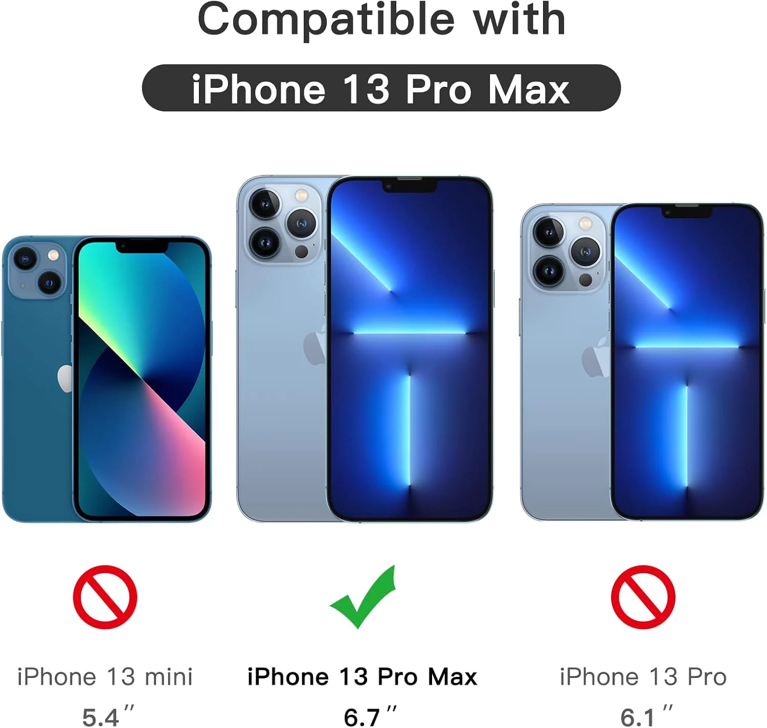 محافظ صفحه نمایش پوشش کامل JETech برای آیفون 13 پرو مکس 6.7 اینچی، فیلم شیشه ای حرارت دیده 9H سازگار با قاب، شفاف HD، بسته 3 عددی