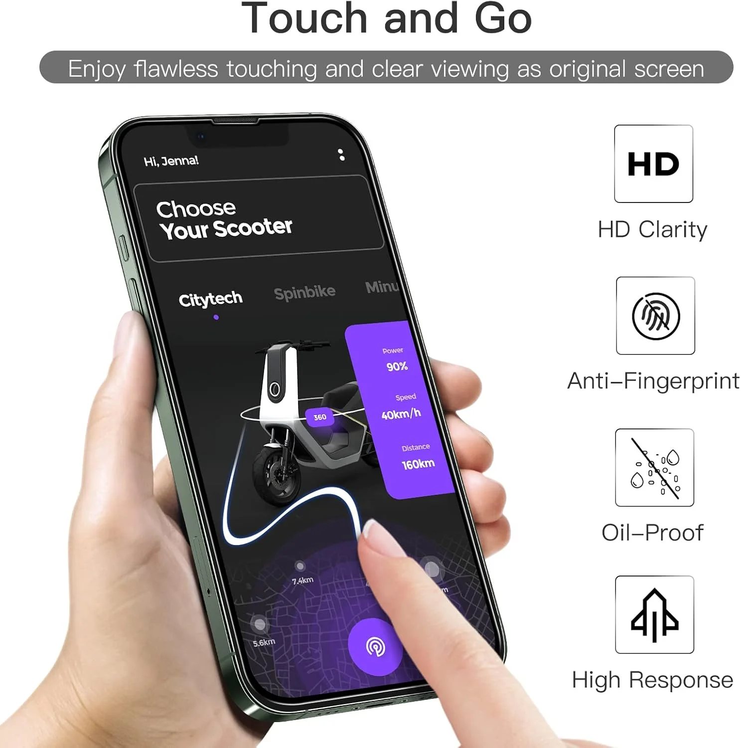 محافظ صفحه نمایش تمام صفحه JETech برای آیفون 13 پرو مکس 6.7 اینچی، فیلم شیشه ای حرارت دیده با لبه مشکی به همراه ابزار نصب آسان، سازگار با قاب، شفافیت HD، بسته 3 عددی