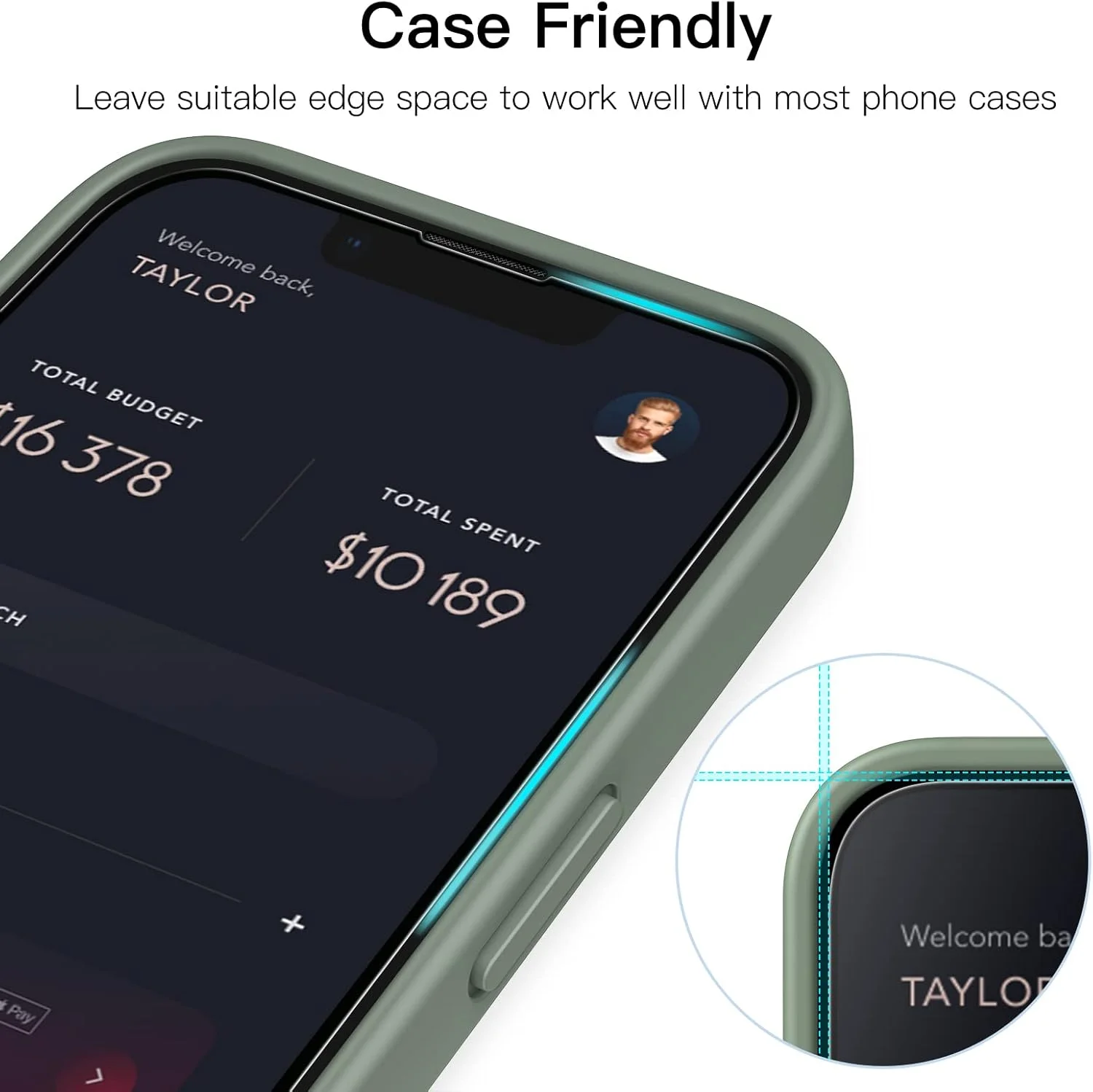 محافظ صفحه نمایش تمام صفحه JETech برای آیفون 13 پرو مکس 6.7 اینچی، فیلم شیشه ای حرارت دیده با لبه مشکی به همراه ابزار نصب آسان، سازگار با قاب، شفافیت HD، بسته 3 عددی