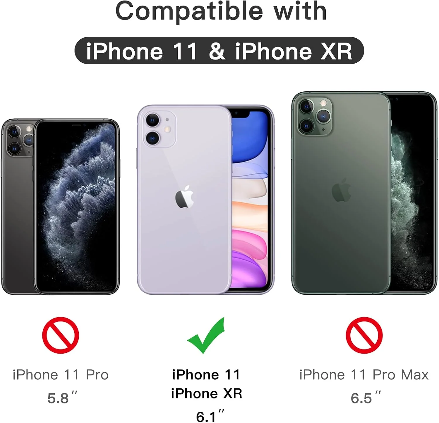 محافظ صفحه نمایش تمام صفحه JETech برای آیفون 11/XR 6.1 اینچی، لبه مشکی، فیلم شیشه ای حرارت دیده با ابزار نصب آسان، سازگار با قاب، شفافیت HD، بسته 3 عددی