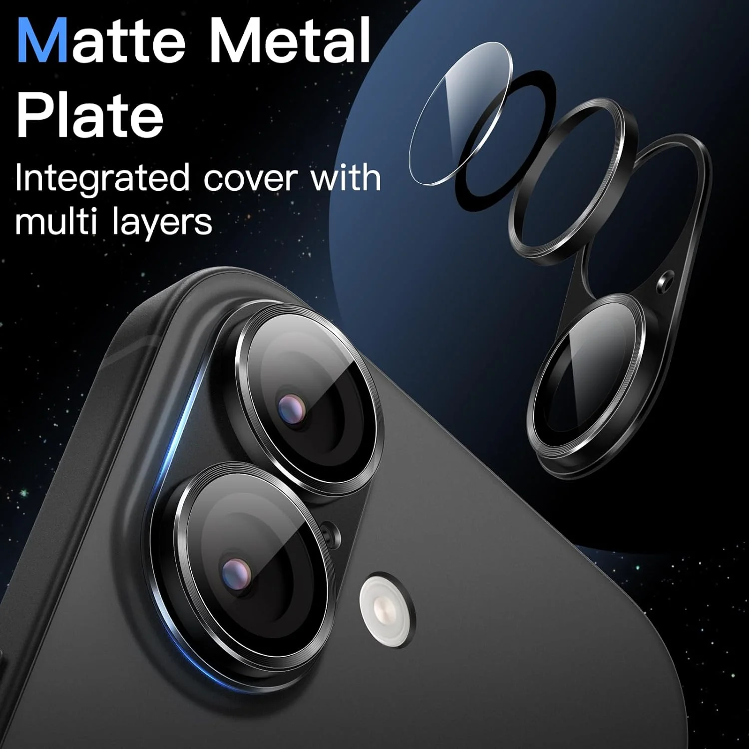 محافظ لنز دوربین JETech برای آیفون 17 6.3 اینچی، پوشش کامل شیشه حرارت دیده 9H، صفحه فلزی مات، سازگار با قاب، تک عددی (مشکی) محافظ لنز دوربین JETech برای آیفون 17 6.3 اینچی، پوشش کامل شیشه حرارت دیده 9H، صفحه فلزی مات، سازگار با قاب، تک عددی (مشکی)