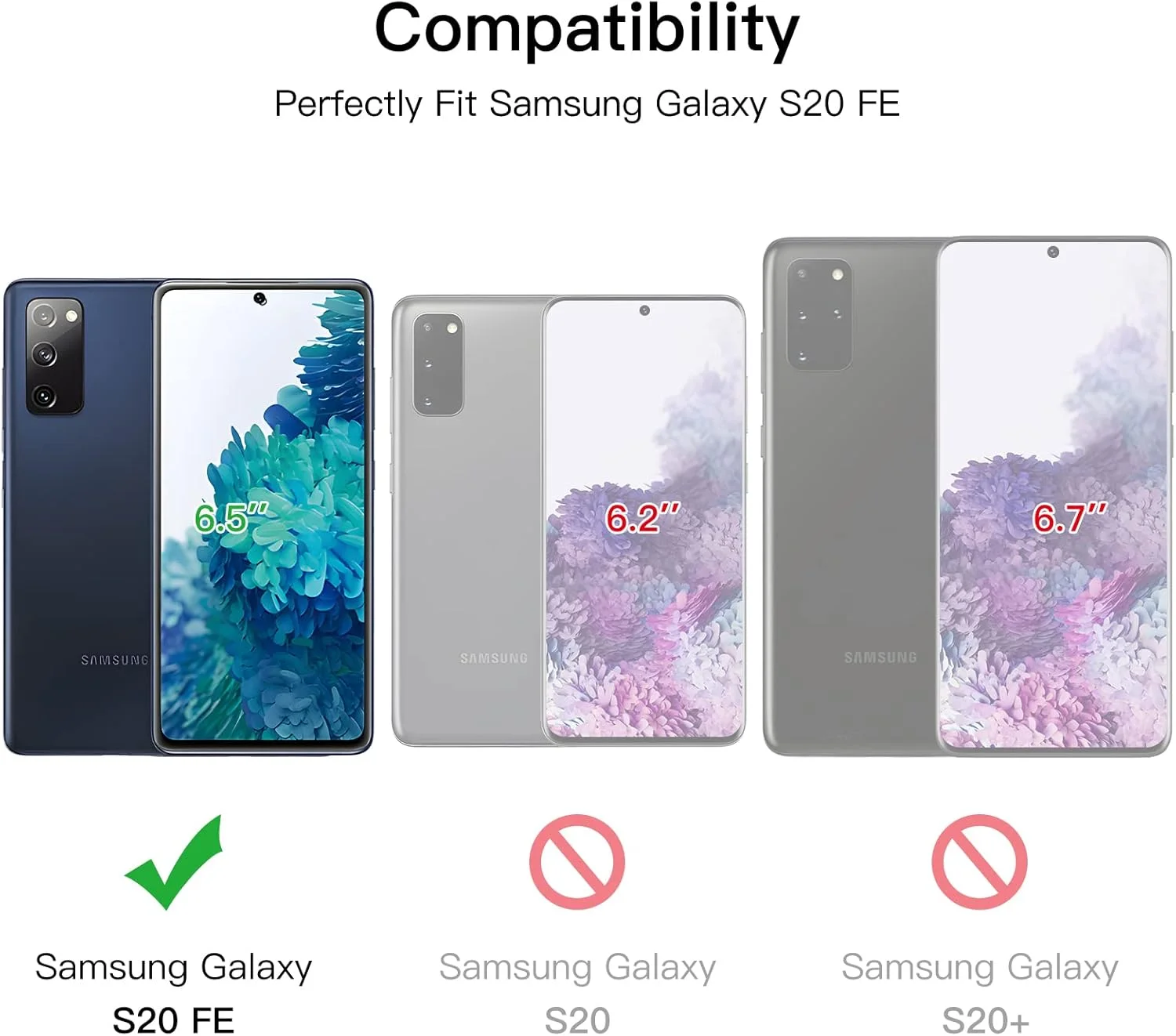 محافظ صفحه نمایش JETech برای گوشی سامسونگ گلکسی S20 FE سایز 6.5 اینچ به همراه محافظ لنز دوربین، فیلم شیشه ای حرارت دیده، سازگار با اثر انگشت، شفاف HD، 2 عدد در هر بسته