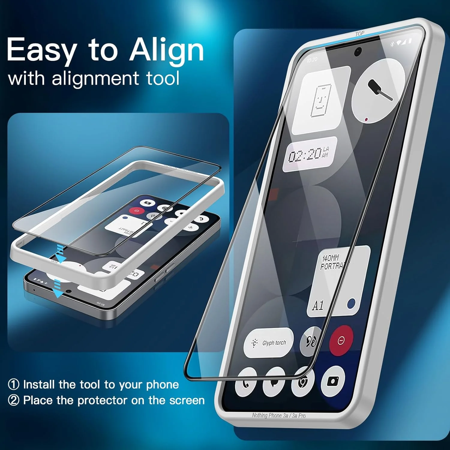 محافظ صفحه نمایش پوشش کامل JETech برای ناتینگ فون 3a Pro، فیلم شیشه ای حرارت دیده با لبه مشکی به همراه ابزار نصب آسان، سازگار با قاب، شفافیت HD، بسته 3 عددی محافظ صفحه نمایش پوشش کامل JETech برای ناتینگ فون 3a Pro، فیلم شیشه ای حرارت دیده با لبه مشکی به همراه ابزار نصب آسان، سازگار با قاب، شفافیت HD، بسته 3 عددی