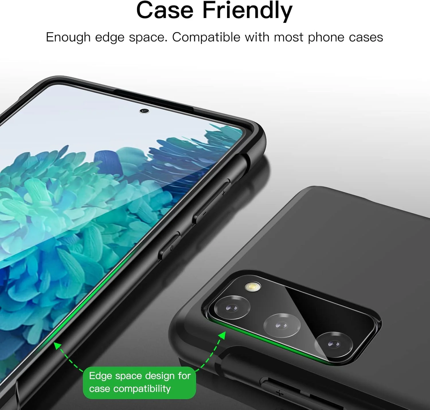 محافظ صفحه نمایش JETech برای گوشی سامسونگ گلکسی S20 FE سایز 6.5 اینچ به همراه محافظ لنز دوربین، فیلم شیشه ای حرارت دیده، سازگار با اثر انگشت، شفاف HD، 2 عدد در هر بسته