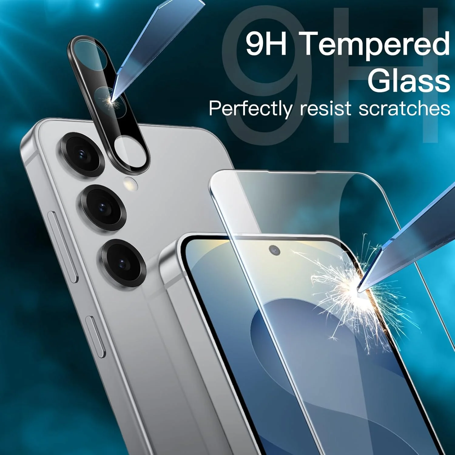 محافظ صفحه نمایش JETech برای گوشی سامسونگ گلکسی S25 5G به همراه محافظ لنز دوربین، فیلم شیشه ای حرارت دیده، سازگار با اثر انگشت، شفاف HD، بسته 2 عددی محافظ صفحه نمایش JETech برای گوشی سامسونگ گلکسی S25 5G به همراه محافظ لنز دوربین، فیلم شیشه ای حرارت دیده، سازگار با اثر انگشت، شفاف HD، بسته 2 عددی