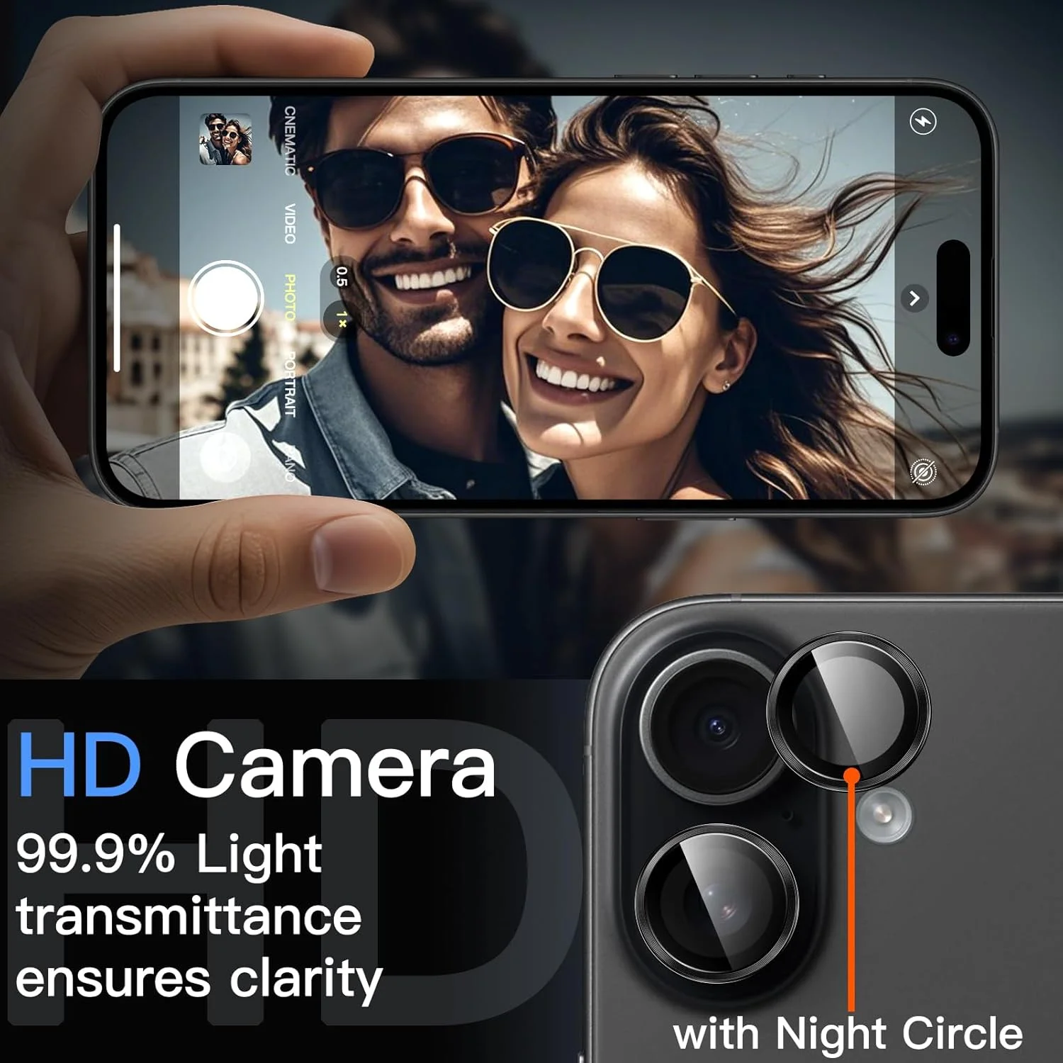 محافظ لنز دوربین JETech برای آیفون 17 6.3 اینچی، شیشه حرارت دیده 9H با حلقه فلزی جداگانه، نصب آسان، شفافیت HD، 1 عدد (مشکی) محافظ لنز دوربین JETech برای آیفون 17 6.3 اینچی، شیشه حرارت دیده 9H با حلقه فلزی جداگانه، نصب آسان، شفافیت HD، 1 عدد (مشکی)