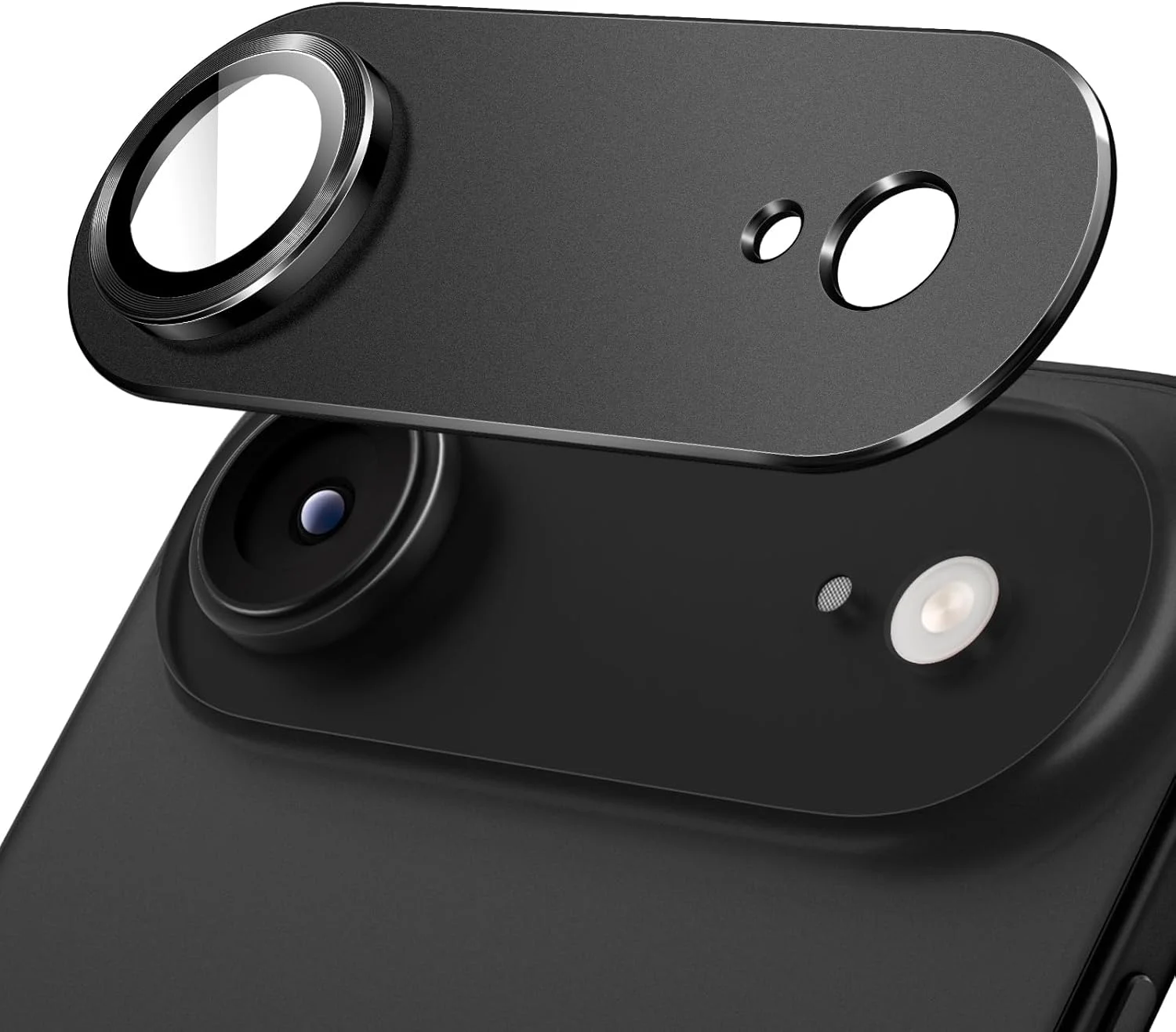 محافظ لنز دوربین JETech برای آیفون 17 Air، پوشش کامل شیشه حرارت دیده 9H، حلقه فلزی مات، سازگار با قاب، صفحه نمایش 6.5 اینچی، 1 عدد (مشکی)