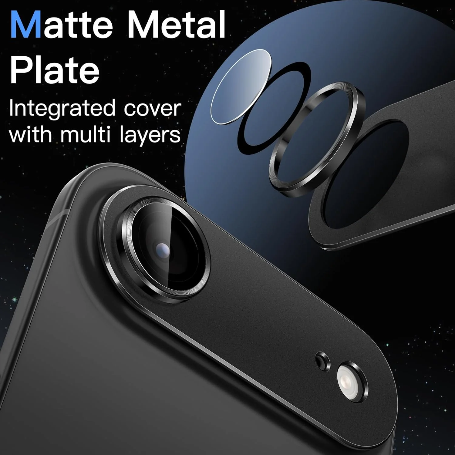 محافظ لنز دوربین JETech برای آیفون 17 Air، پوشش کامل شیشه حرارت دیده 9H، حلقه فلزی مات، سازگار با قاب، صفحه نمایش 6.5 اینچی، 1 عدد (مشکی) محافظ لنز دوربین JETech برای آیفون 17 Air، پوشش کامل شیشه حرارت دیده 9H، حلقه فلزی مات، سازگار با قاب، صفحه نمایش 6.5 اینچی، 1 عدد (مشکی)